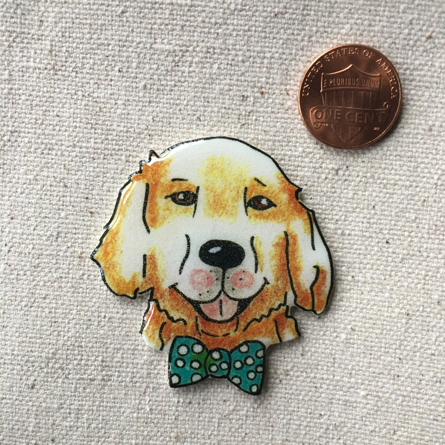Golden Retriever Needle Minder: Floral Dog Magnet