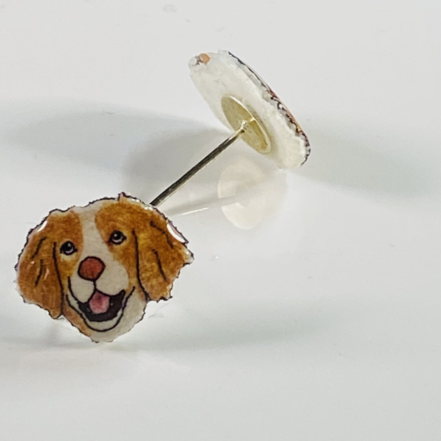 Brittany Spaniel Stud Earrings: Hand-Drawn Dog Lover Gift