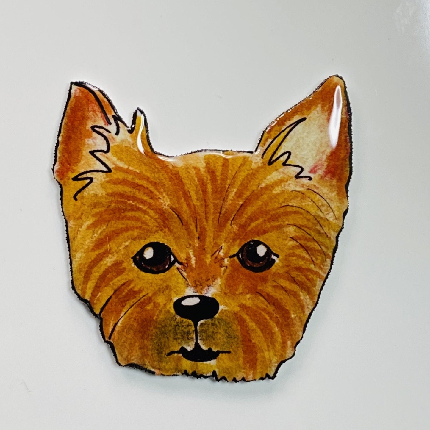 Yorkie Needle Minder: Hand-Illustrated Magnetic Embroidery Pin