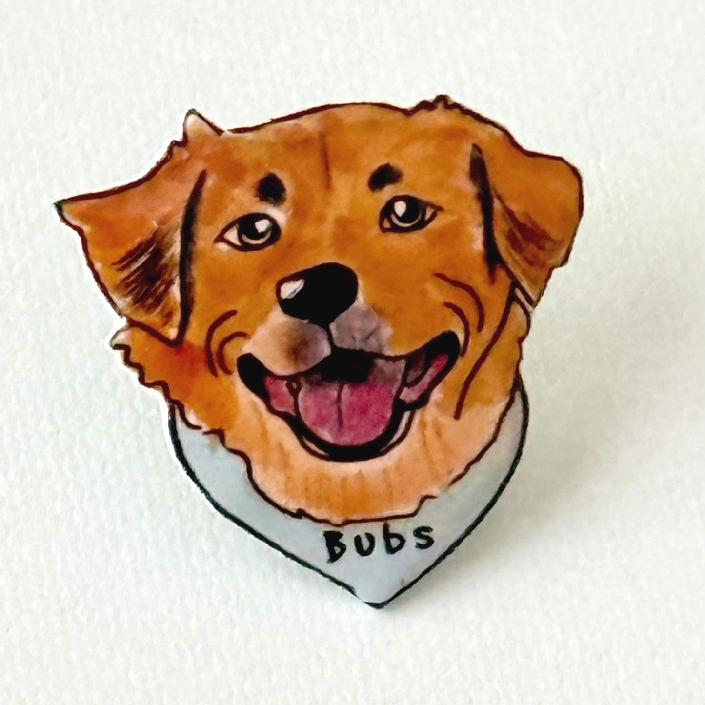 Custom Pet Portrait Pin: Hand made custom illustration Animal Brooch, Wearable Art