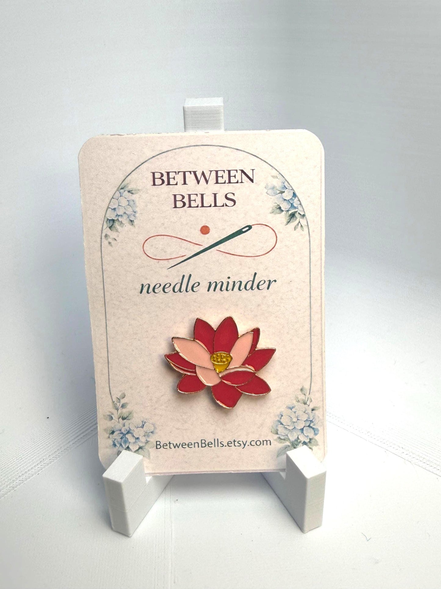 Lotus Flower Needle Minder for Needlepoint, Cross Stitch, Embroidery and Sewing