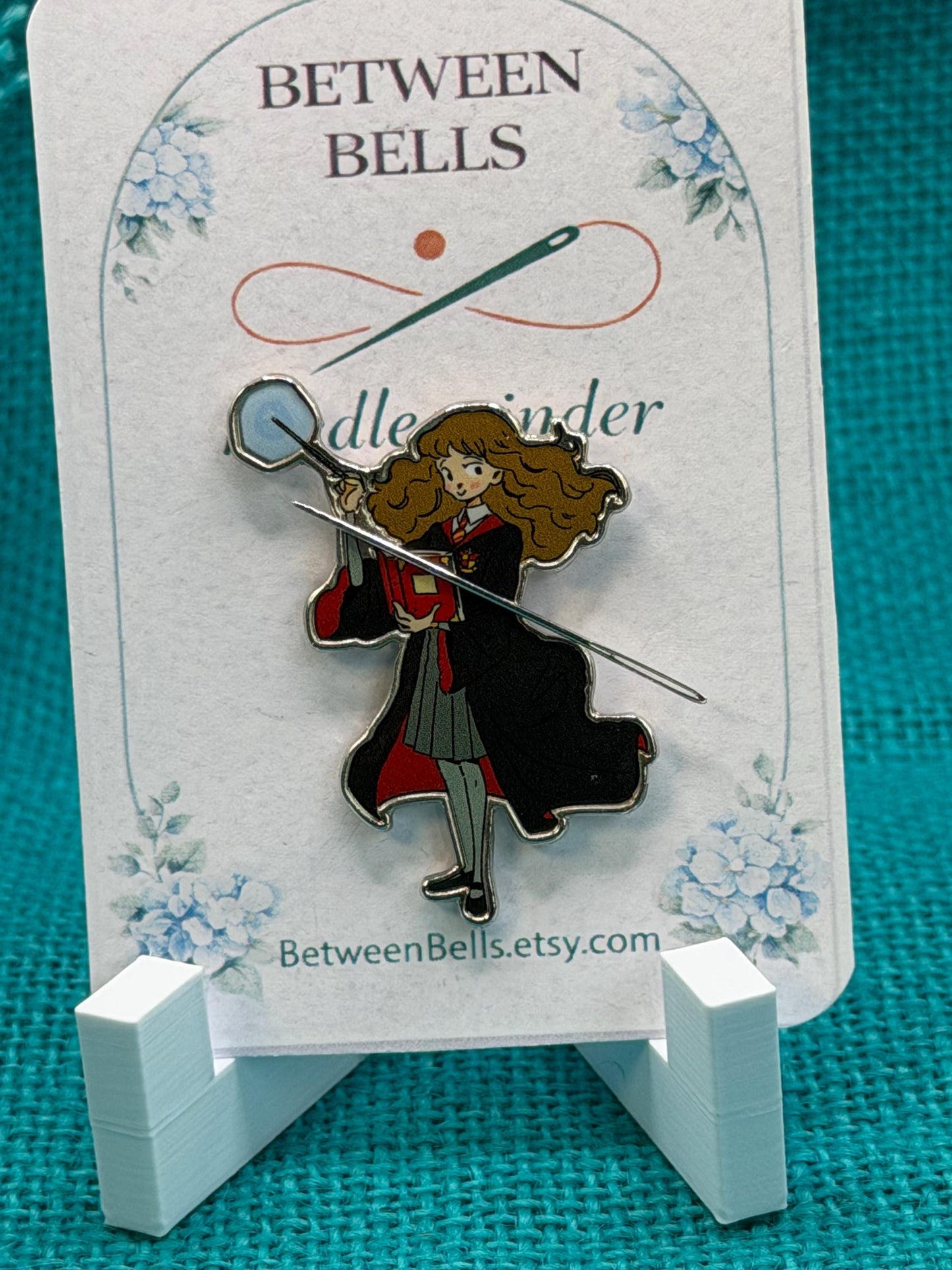 Magic School Girl Needle Minder for Needlepoint, Cross Stitch, Embroidery and Sewing