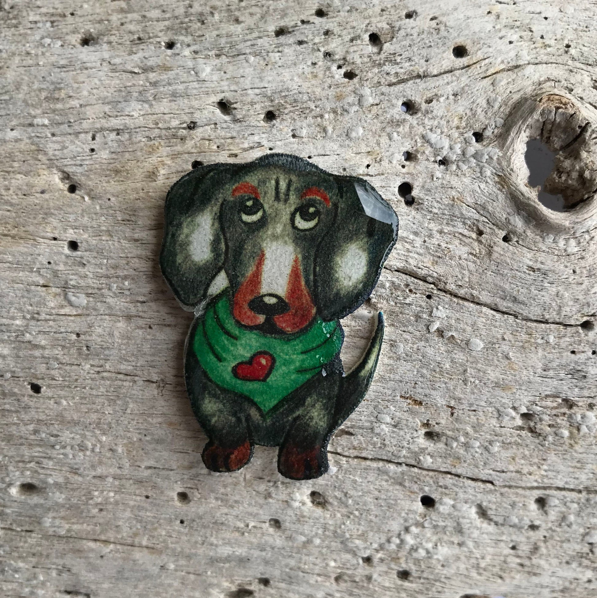 Dachshund Pin: Handmade Dog Lover Gift, Needle Minder, Magnet