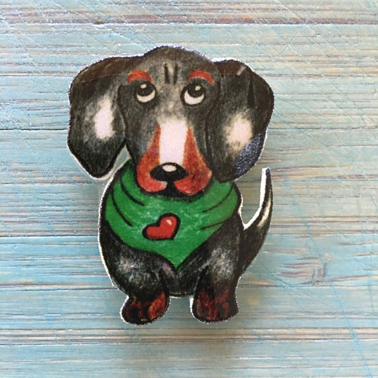 Dachshund Pin: Handmade Dog Lover Gift, Needle Minder, Magnet