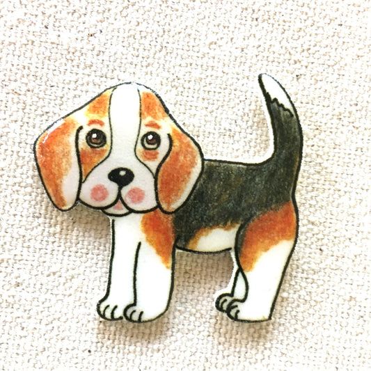 Handmade Beagle Pin: Dog Lover Gift, Vet Tech Gift