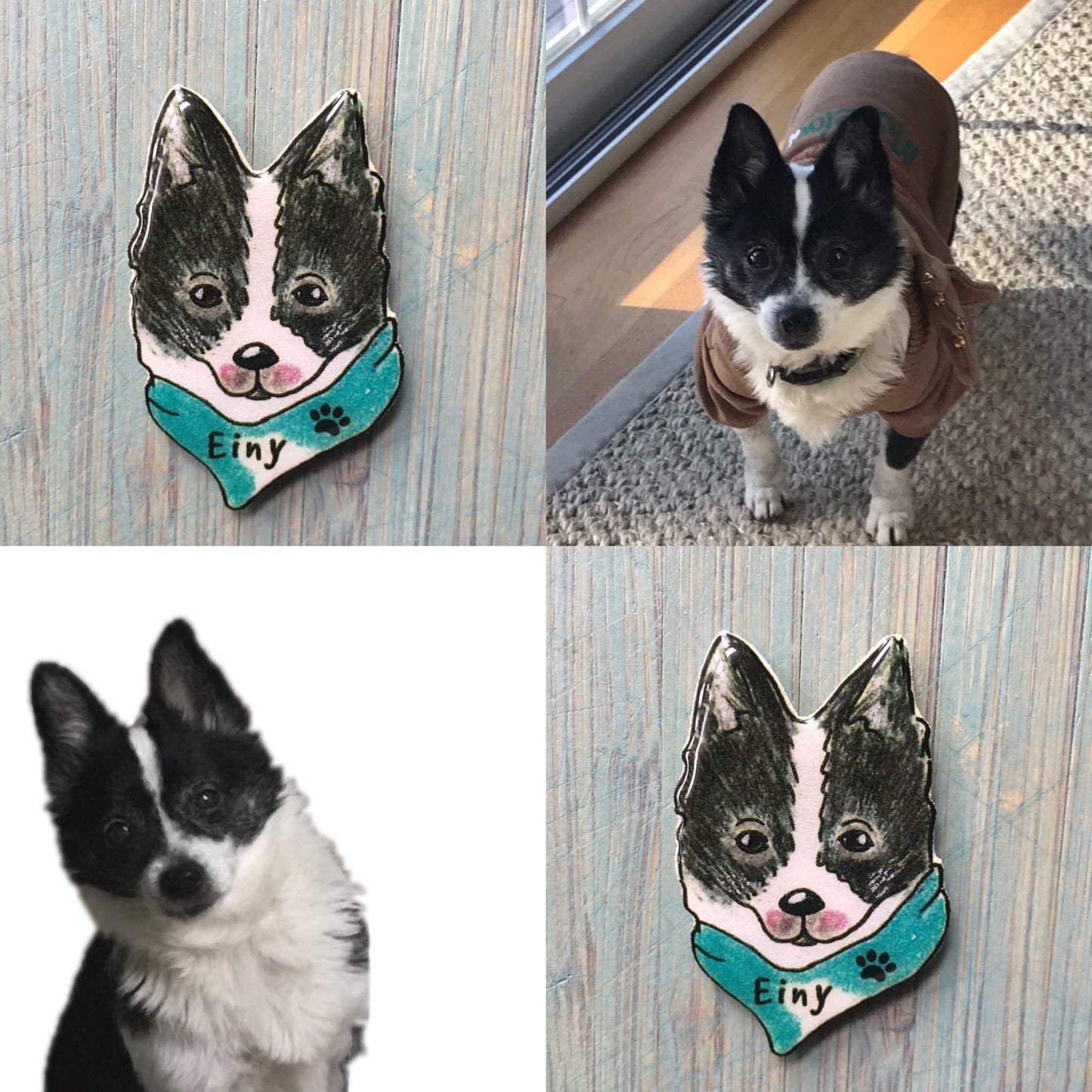 Custom Pet Portrait Pin: Hand made Dog & Cat Lapel Pin