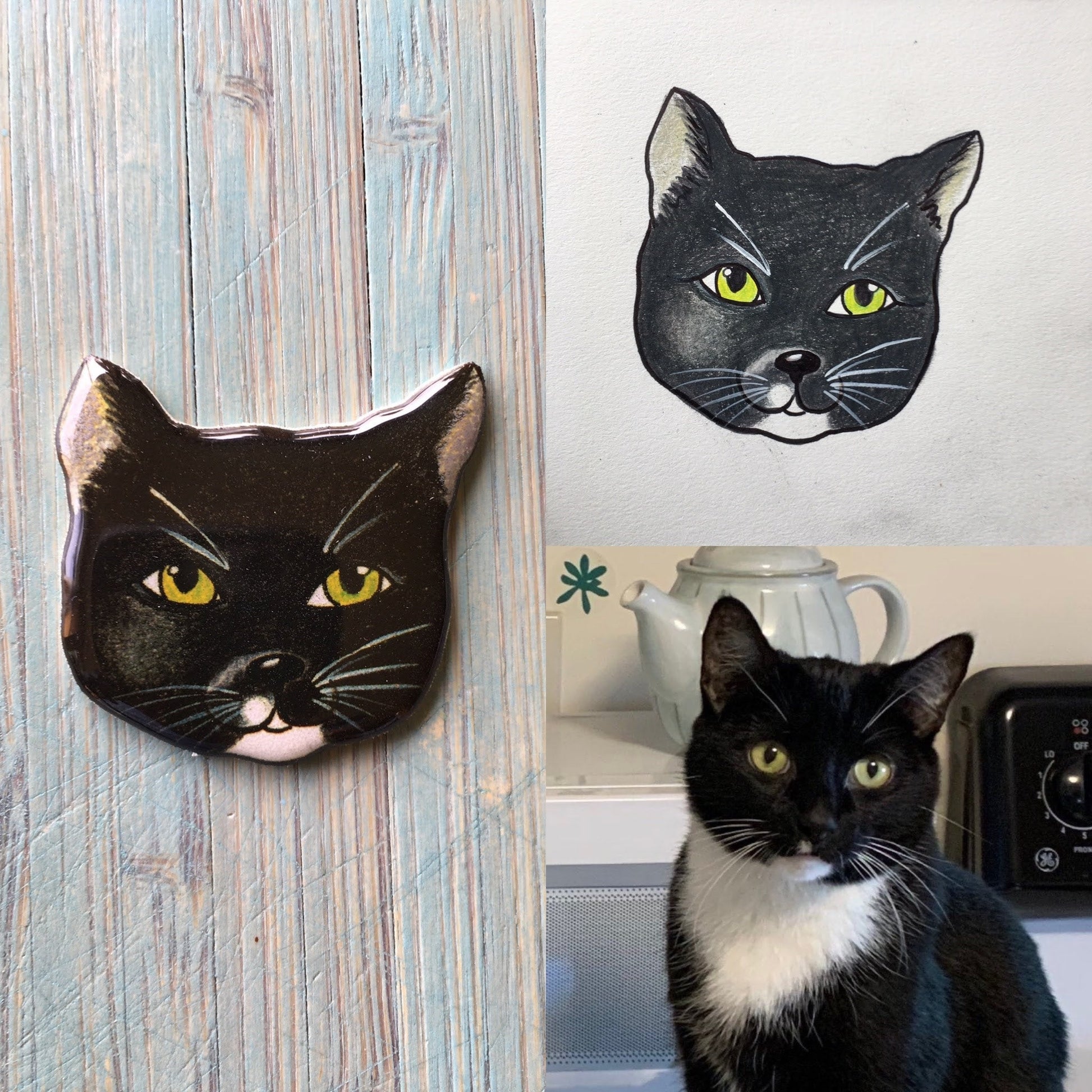 Custom Cat Pin: Personalized Pet Portrait Gift