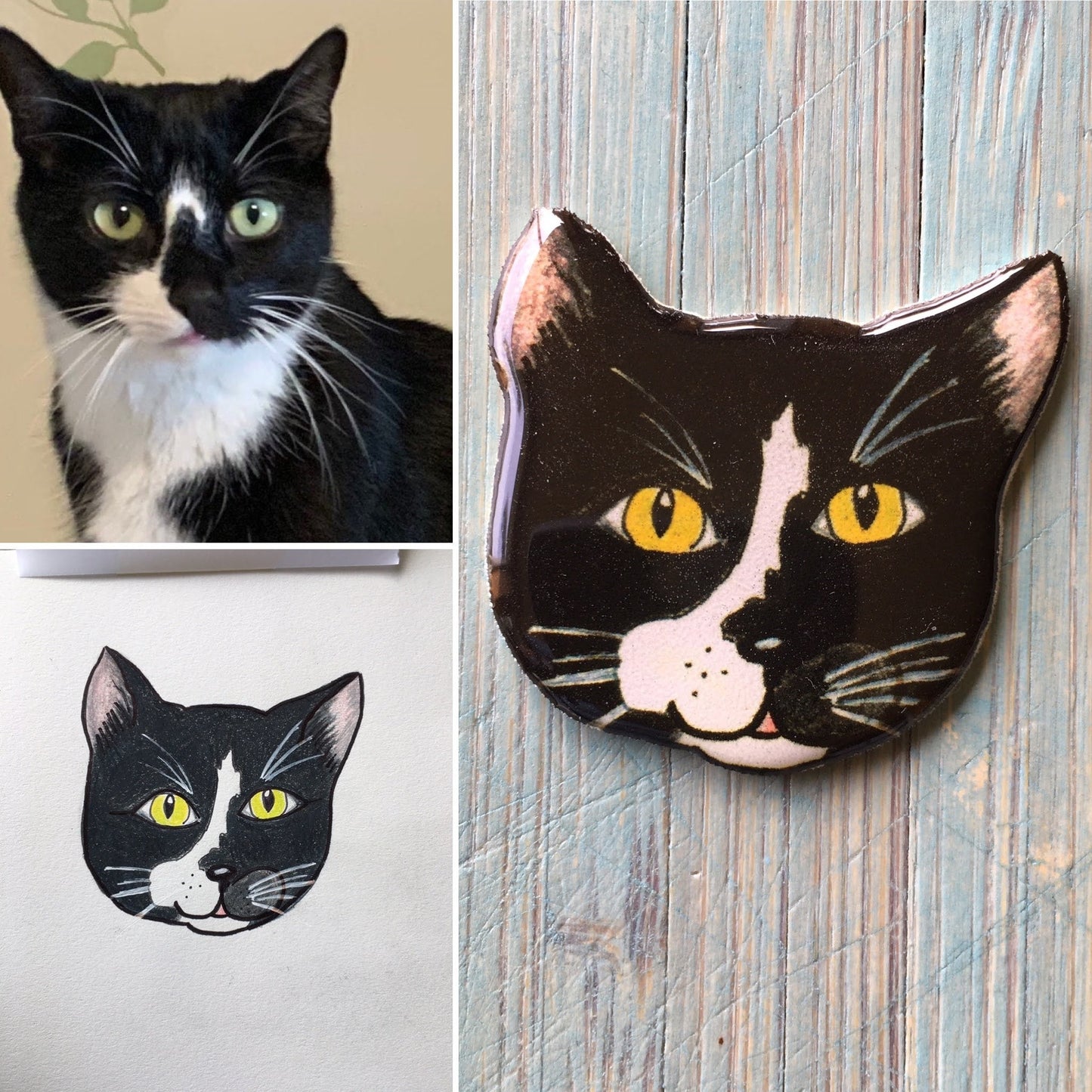 Custom Cat Pin: Personalized Pet Portrait Gift