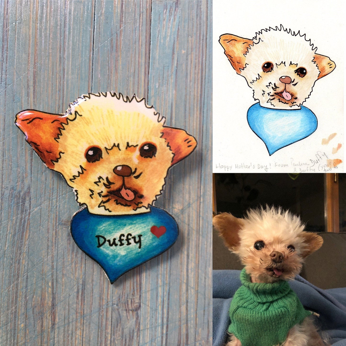 Custom Dog Pin: Personalized Pet Portrait Gift
