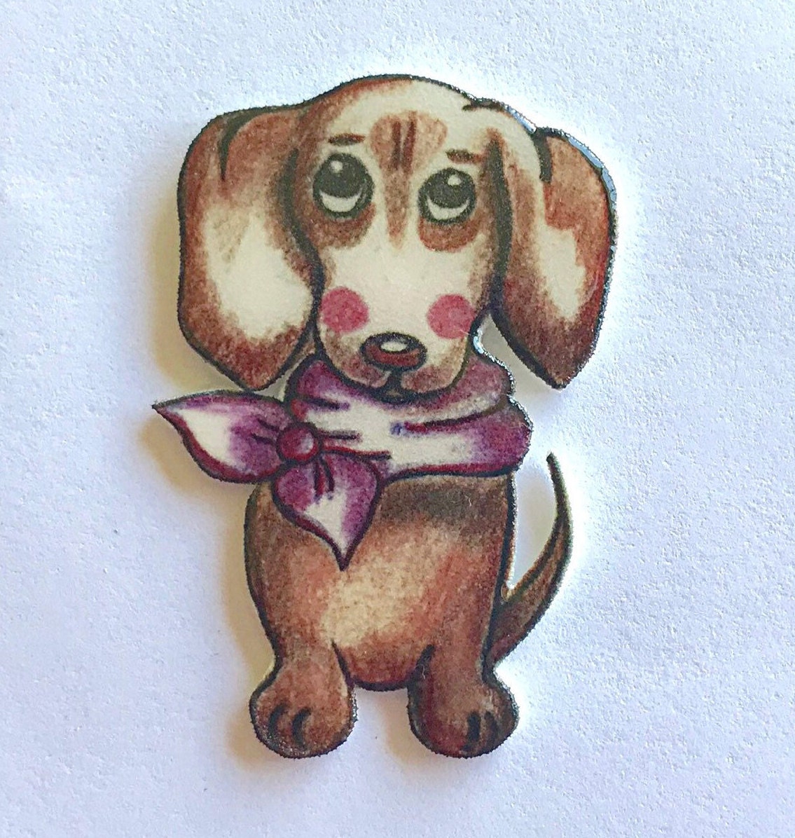 Handmade Dachshund Pin, Dog Lover Gift
