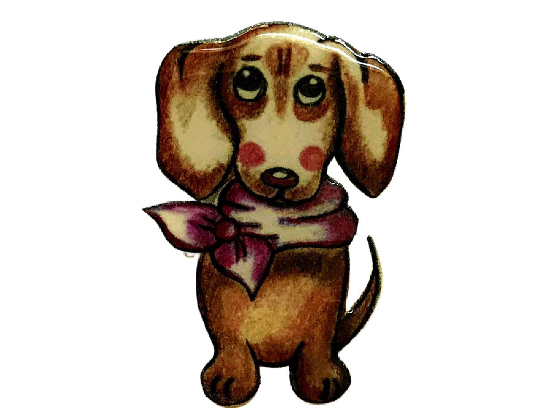 Dachshund Needle Minder, Cross Stitch Embroidery, Doxie Magnet