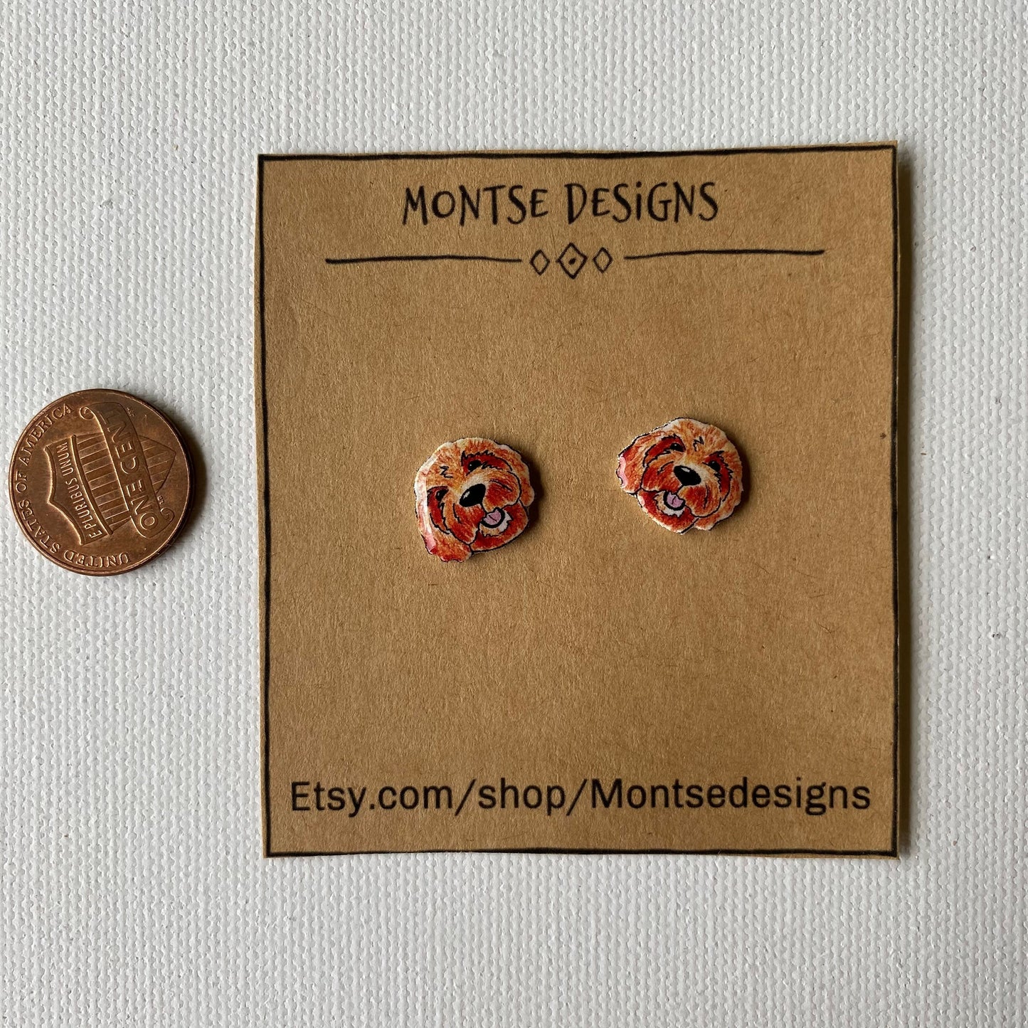 Doodle Stud Earrings: Hand-Drawn Dog Lover Gift