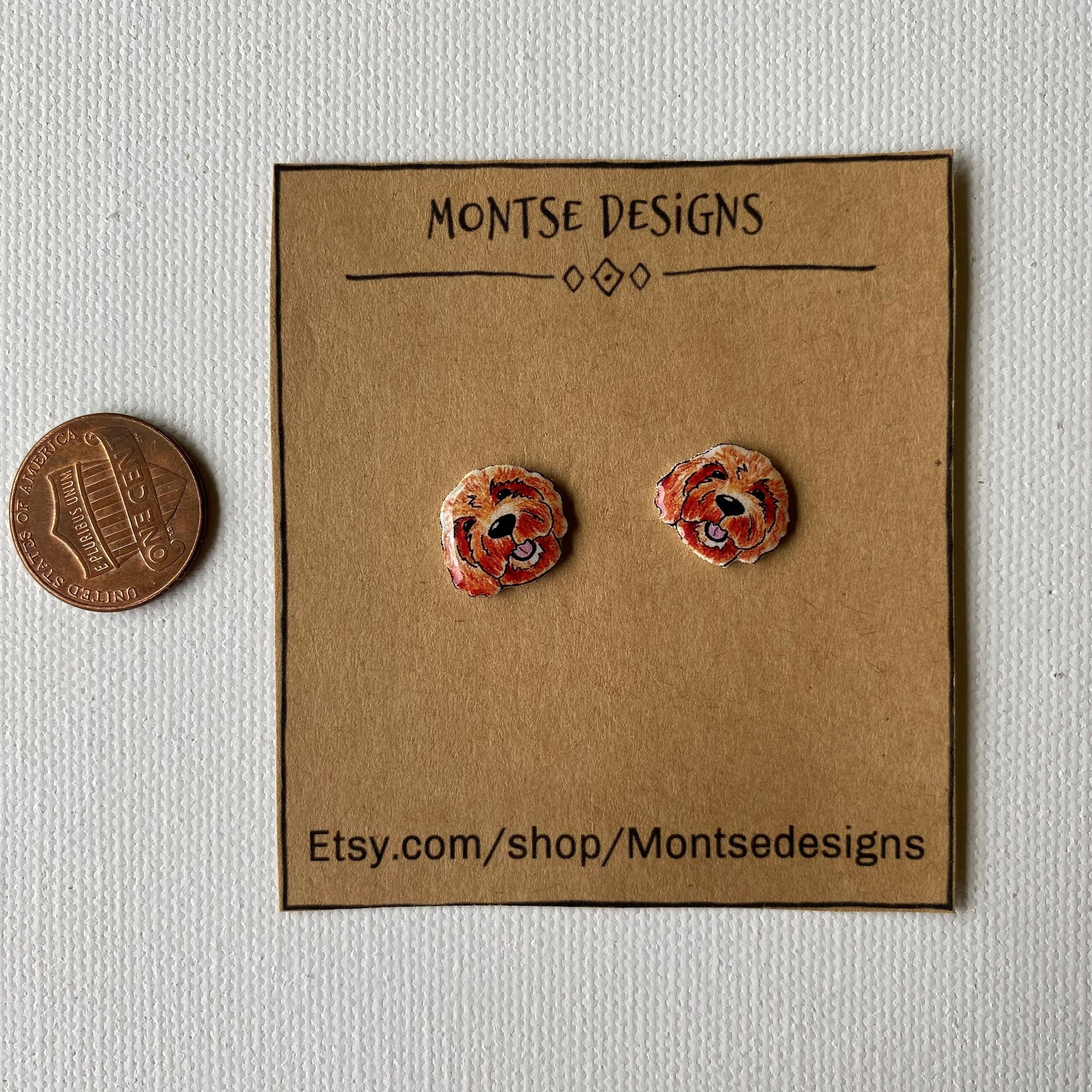 Doodle Stud Earrings: Hand-Drawn Dog Lover Gift
