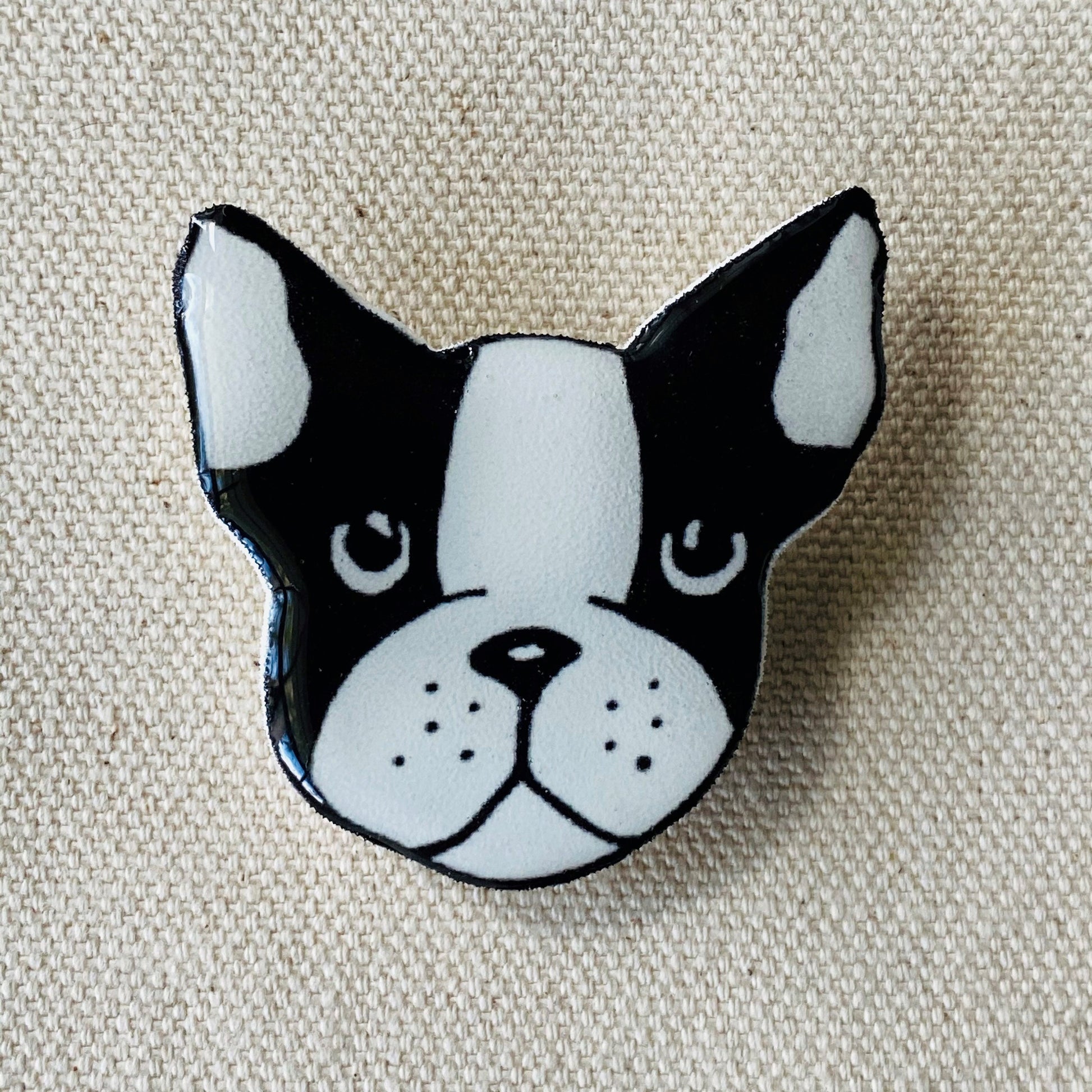 Handmade Boston Terrier Pin: Dog Lover Gift