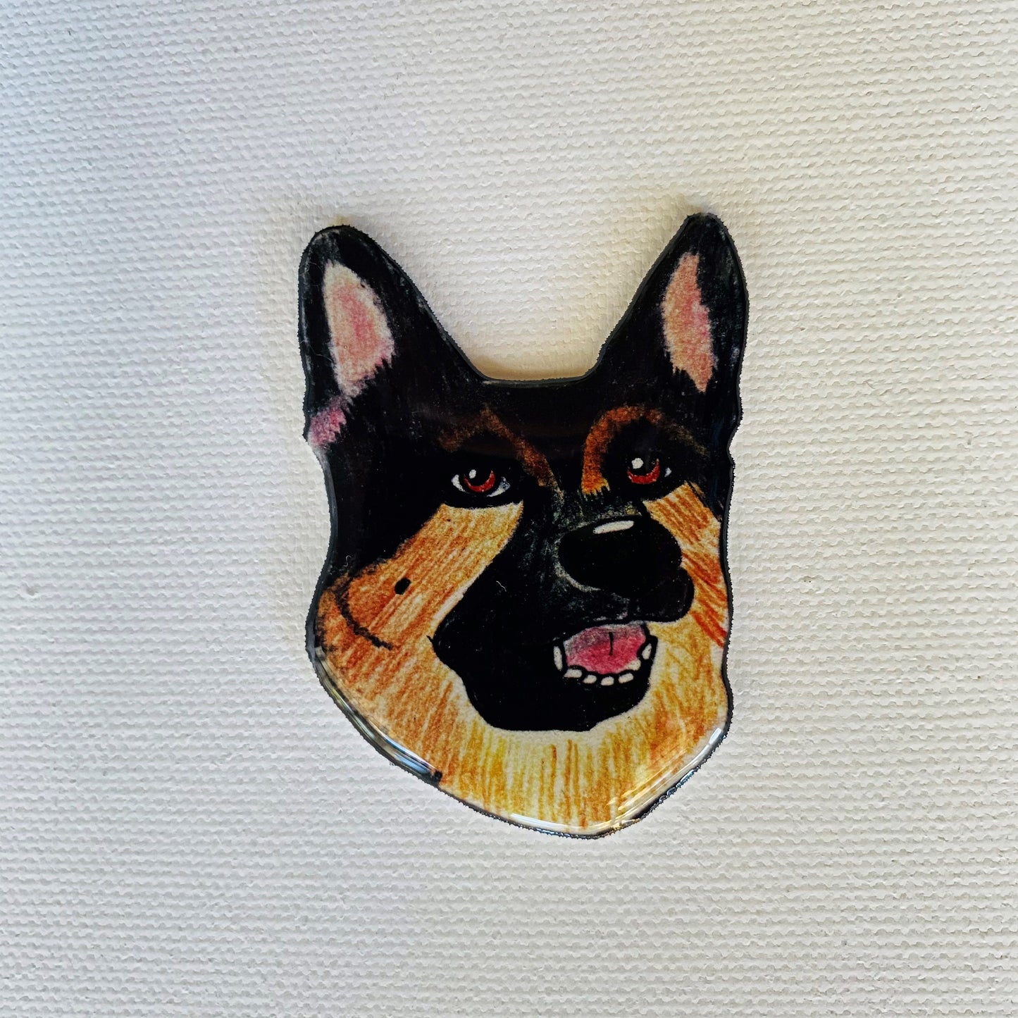 German Shepherd Needle Minder: Dog Mom Cross Stitch Magnet