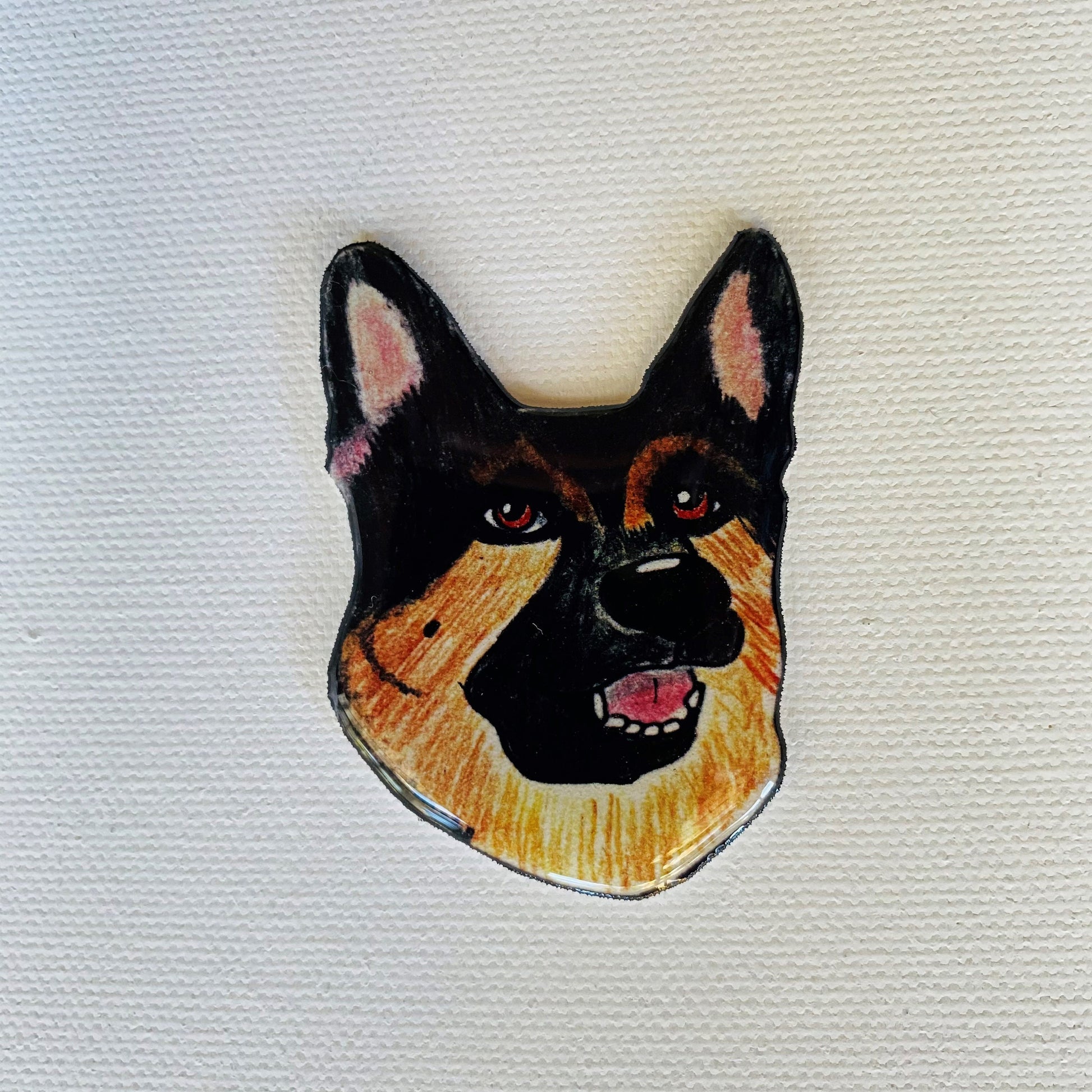 German Shepherd Needle Minder: Dog Mom Cross Stitch Magnet