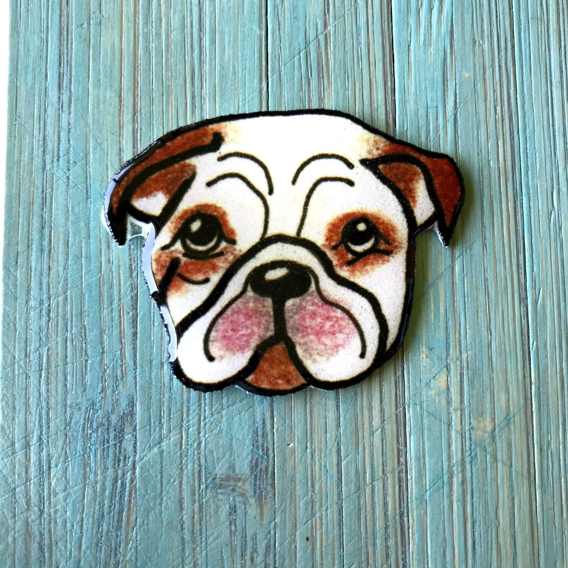 English Bulldog Needle Minder: Cross Stitch Embroidery, Dog Lover Gift