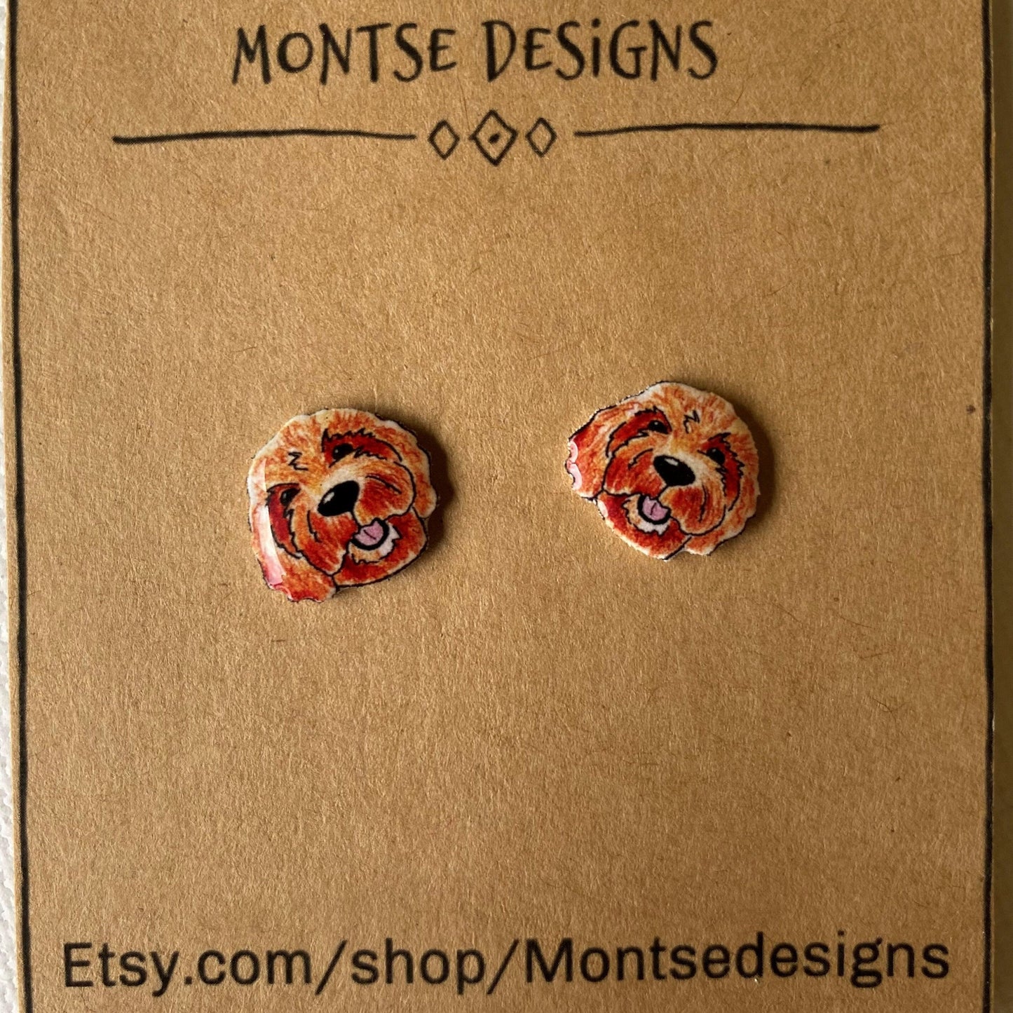 Doodle Stud Earrings: Hand-Drawn Dog Lover Gift