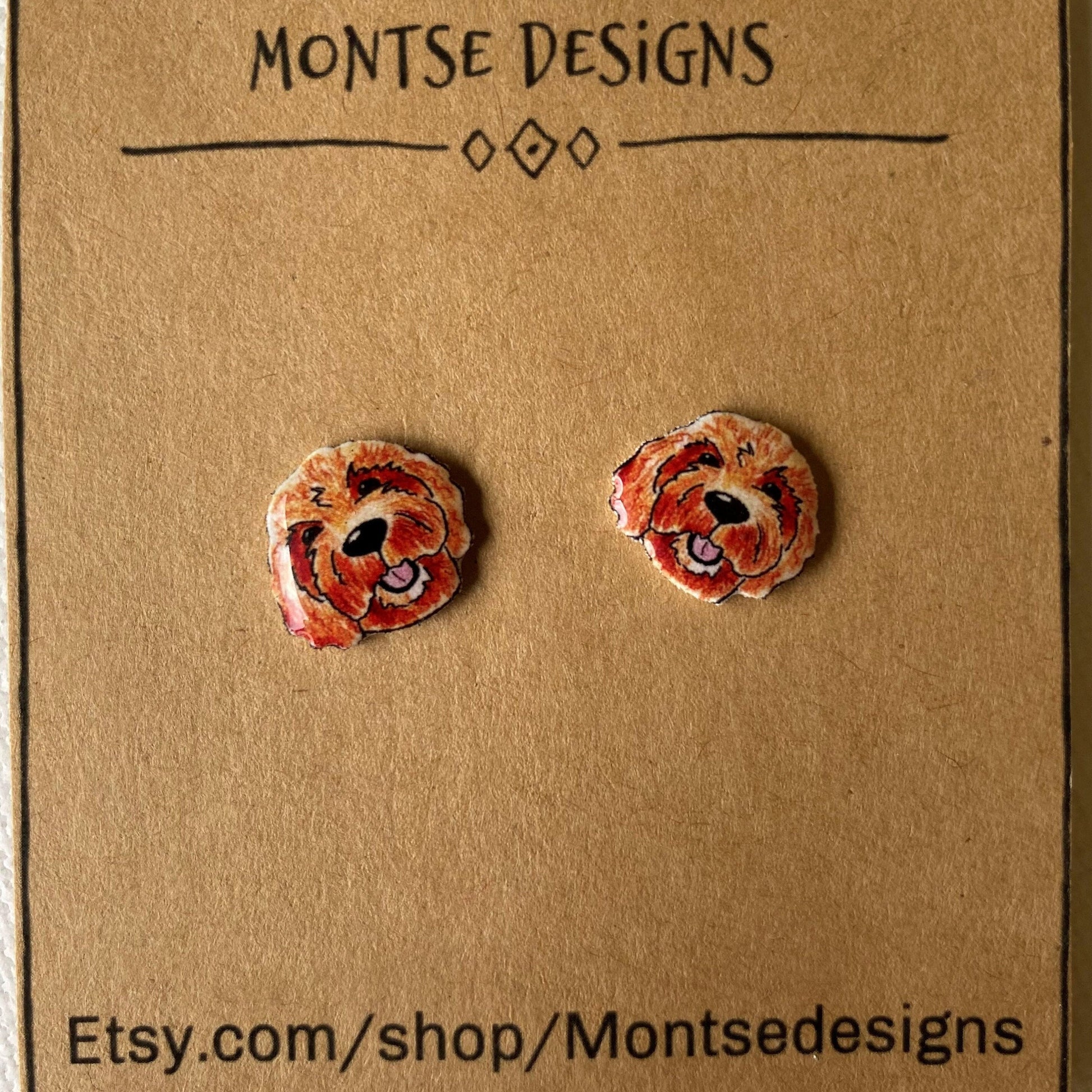 Doodle Stud Earrings: Hand-Drawn Dog Lover Gift