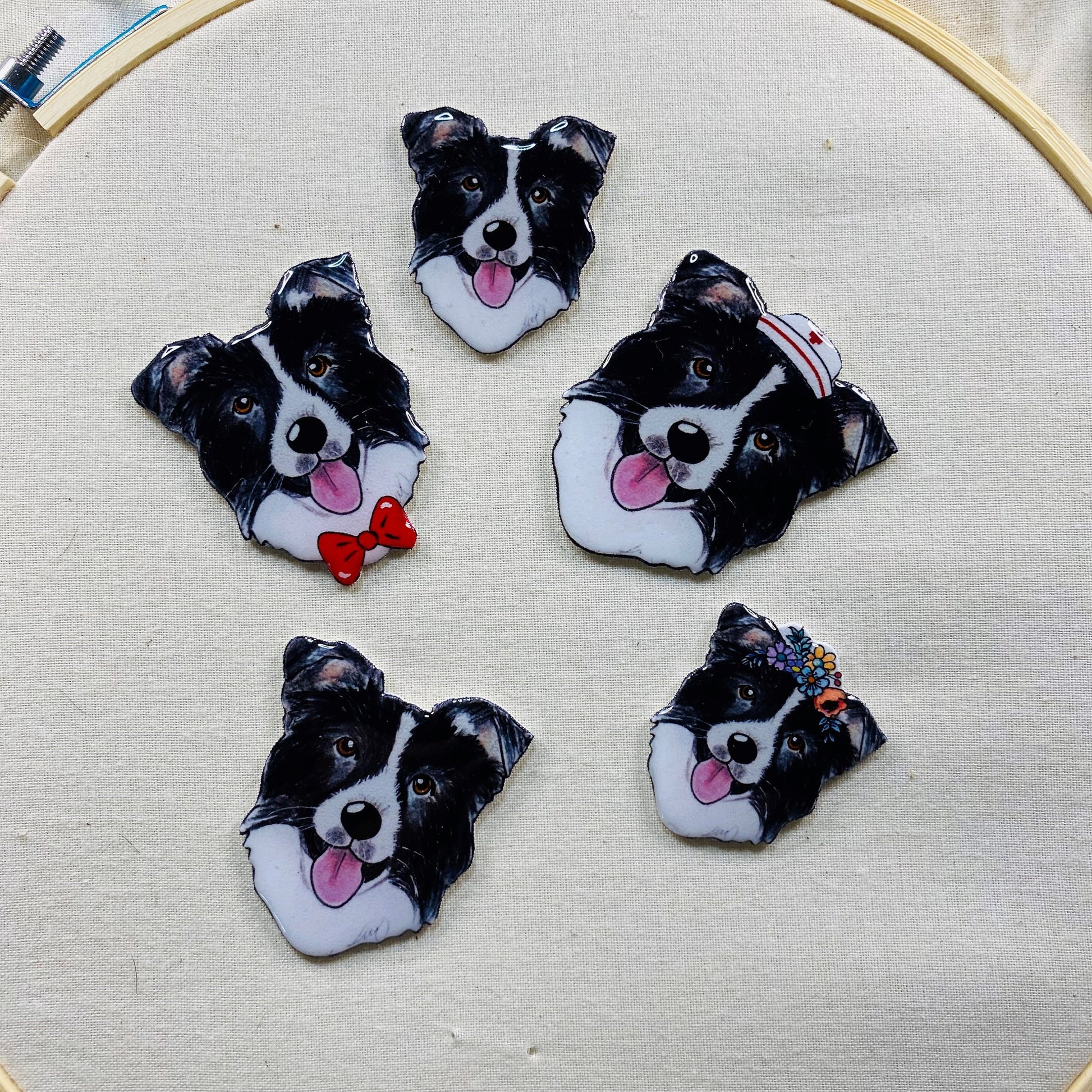 Border Collie Needle Minder: Cross Stitch Embroidery Gift