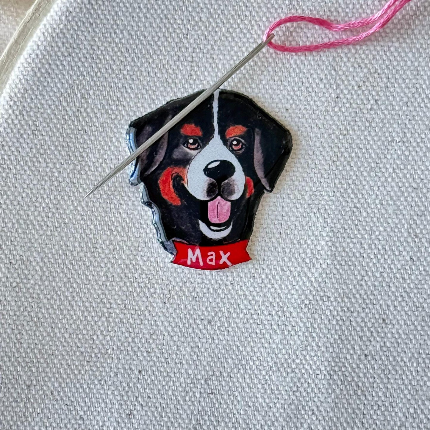 Bernese Mountain Needle Minder: Dog Lover Sewing Tool & Craft Clip