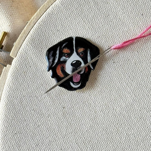 Bernese Mountain Needle Minder: Dog Lover Sewing Tool & Craft Clip