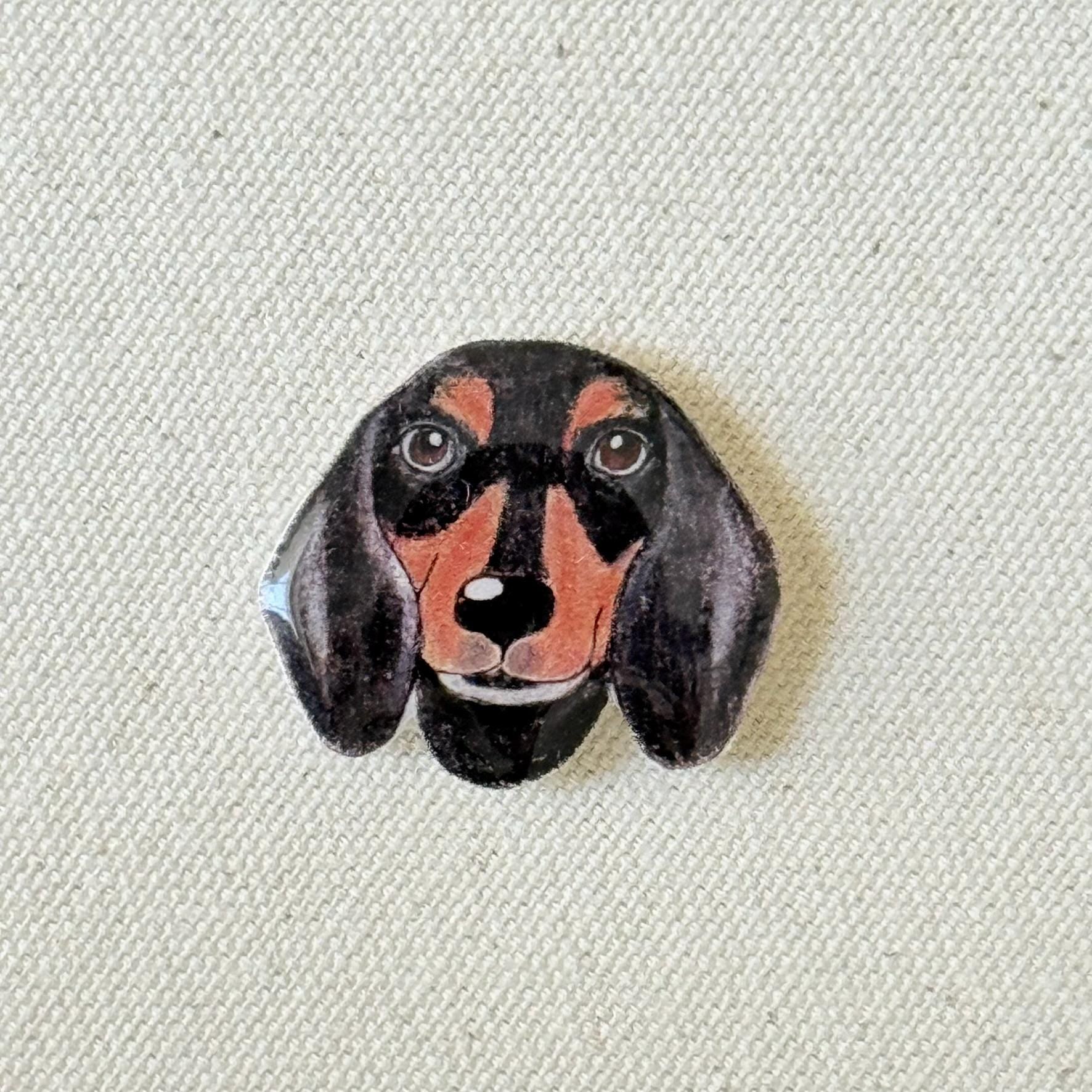 Dachshund Needle Minder: Handmade Embroidery Tool, Sewing Clip, Dog Lover Gift
