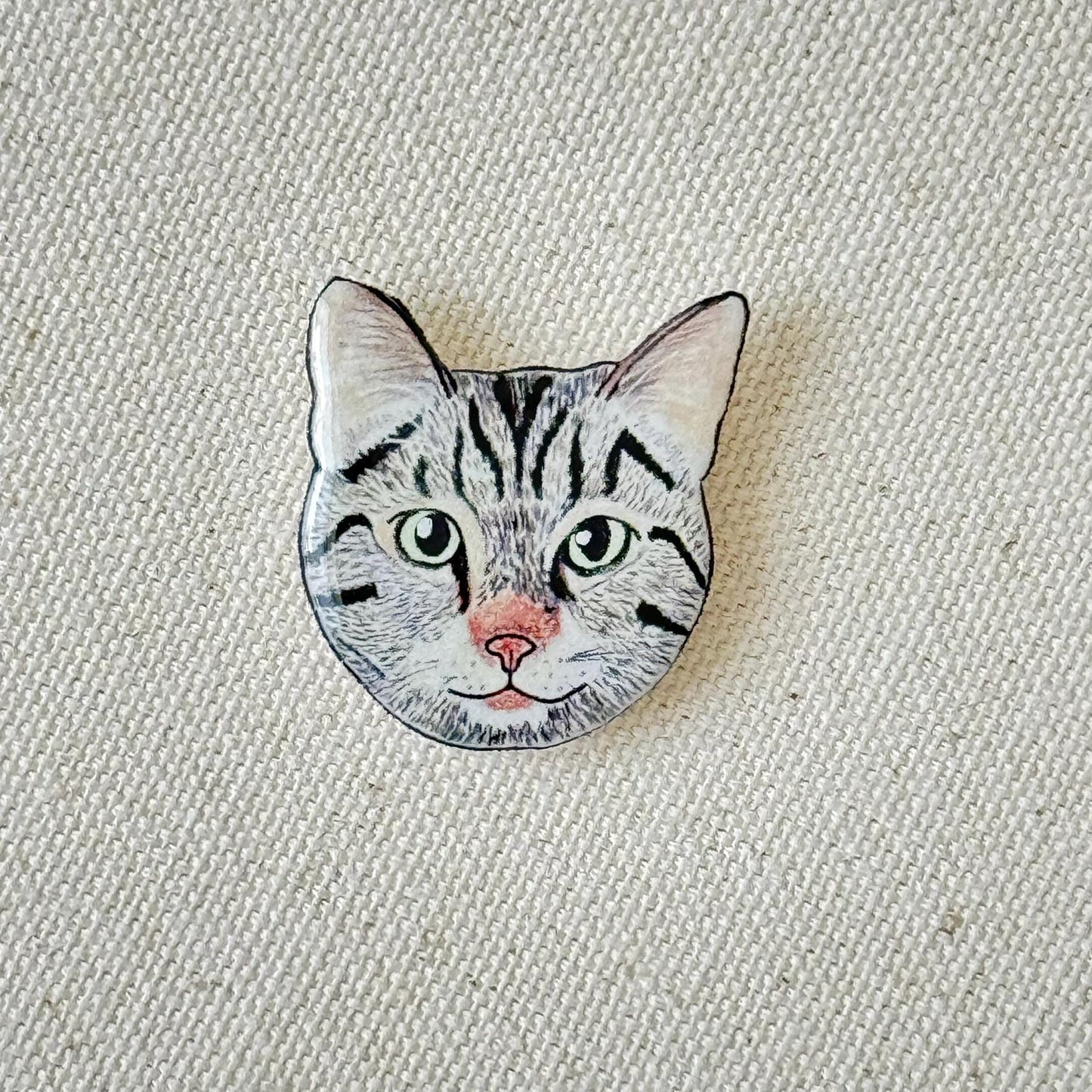 Personalized Tabby Cat Needle Minder: Embroidery Tool, Sewing Gift