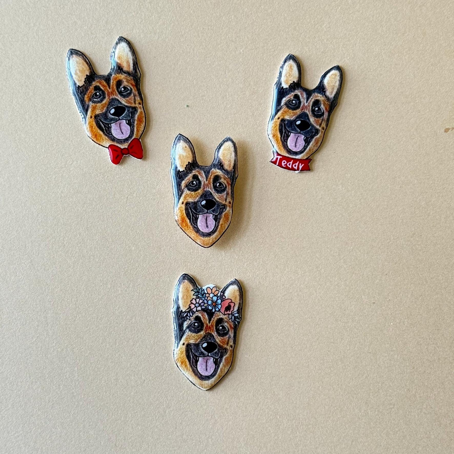 German Shepherd Needle Minder: Embroidery Tool, Sewing Clip, Dog Lover Gift