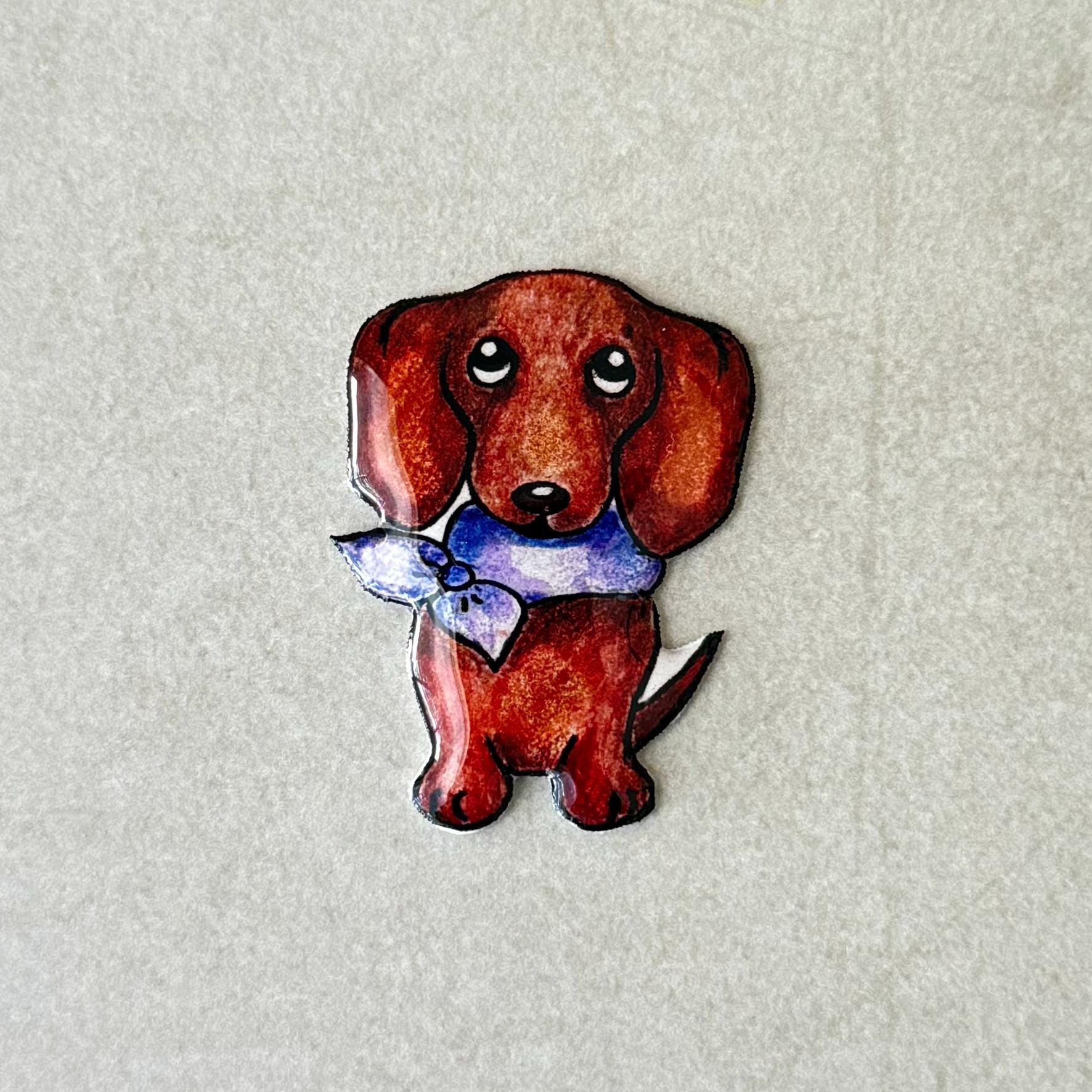 Dachshund Badge Reel: Hand-Drawn Dog Lover Gift