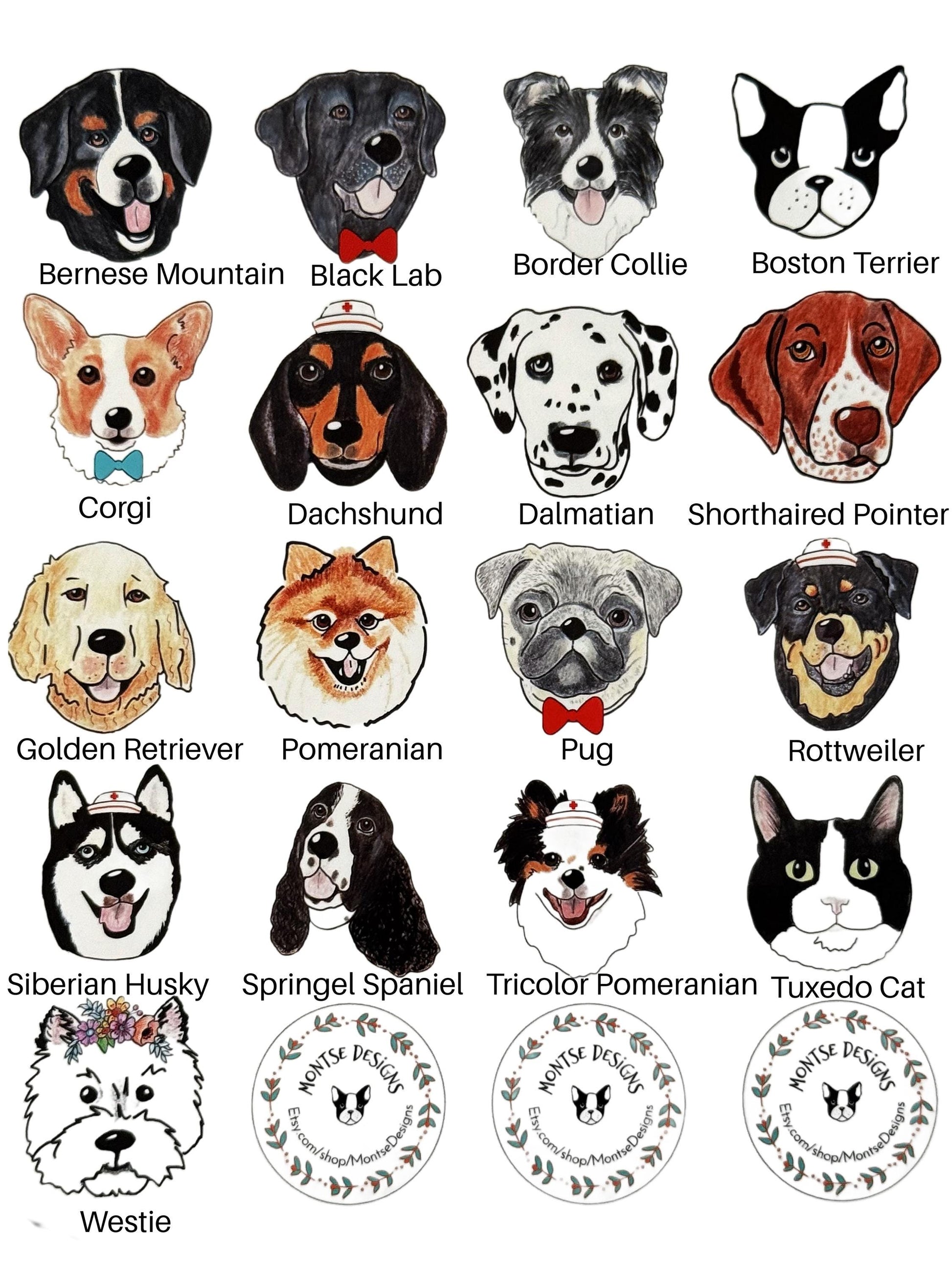 Pet Breed Sticker: Waterproof Vinyl Decal for Laptop, Water Bottle