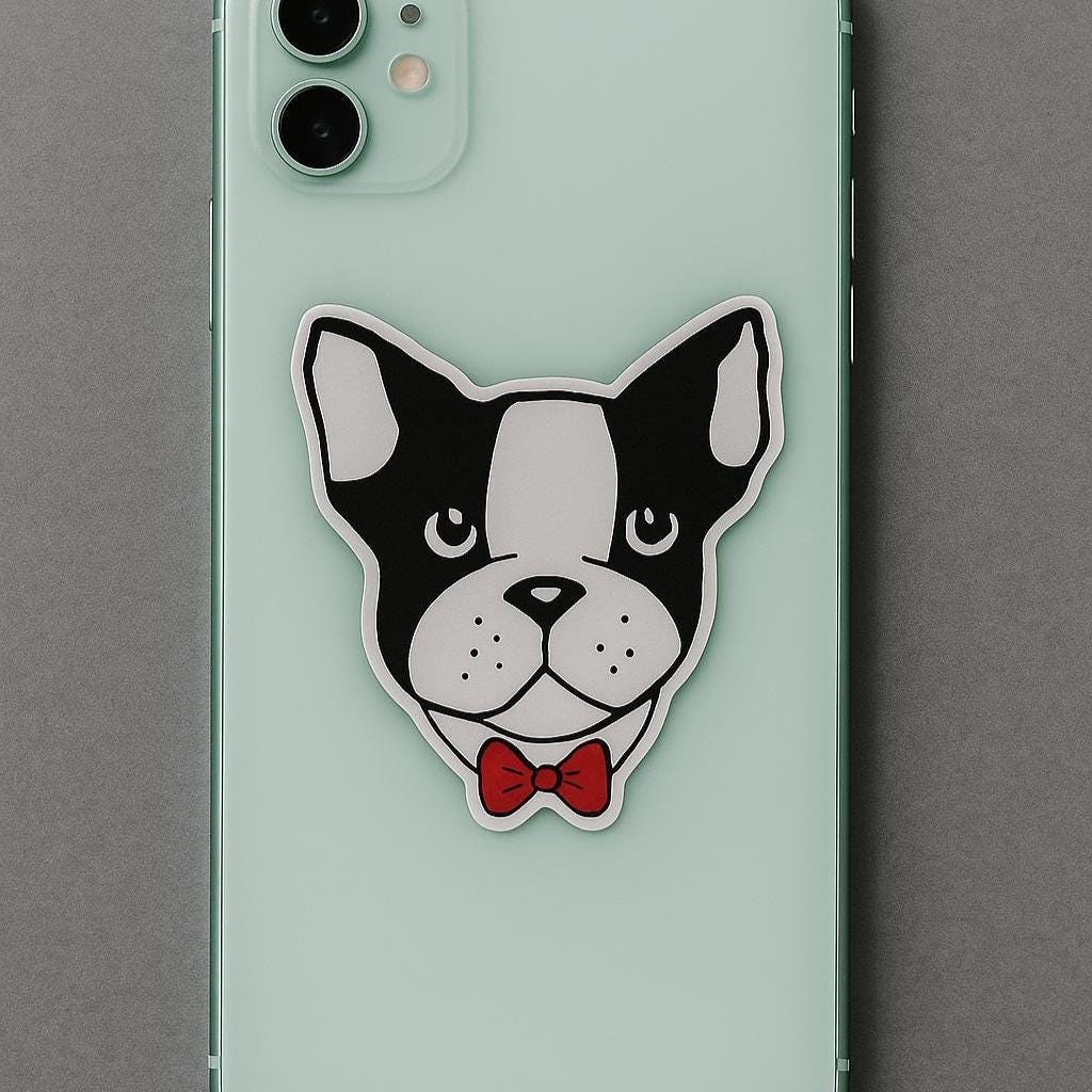 Boston Terrier Sticker: Hand-Drawn Vinyl Decal - Dog Lover Gift