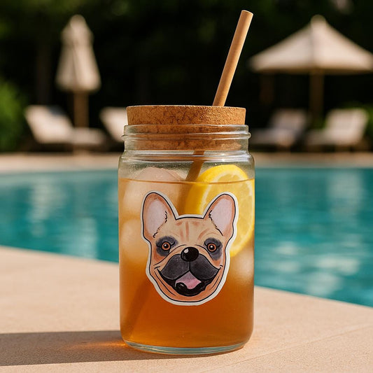 Brown Frenchie Dog Sticker: Vinyl Decal with Bow Tie or Nurse Cap