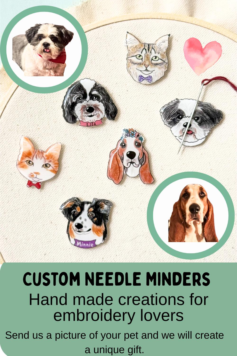 Personalized Dog Needle Minder Magnet: Custom Pet sewing Tool