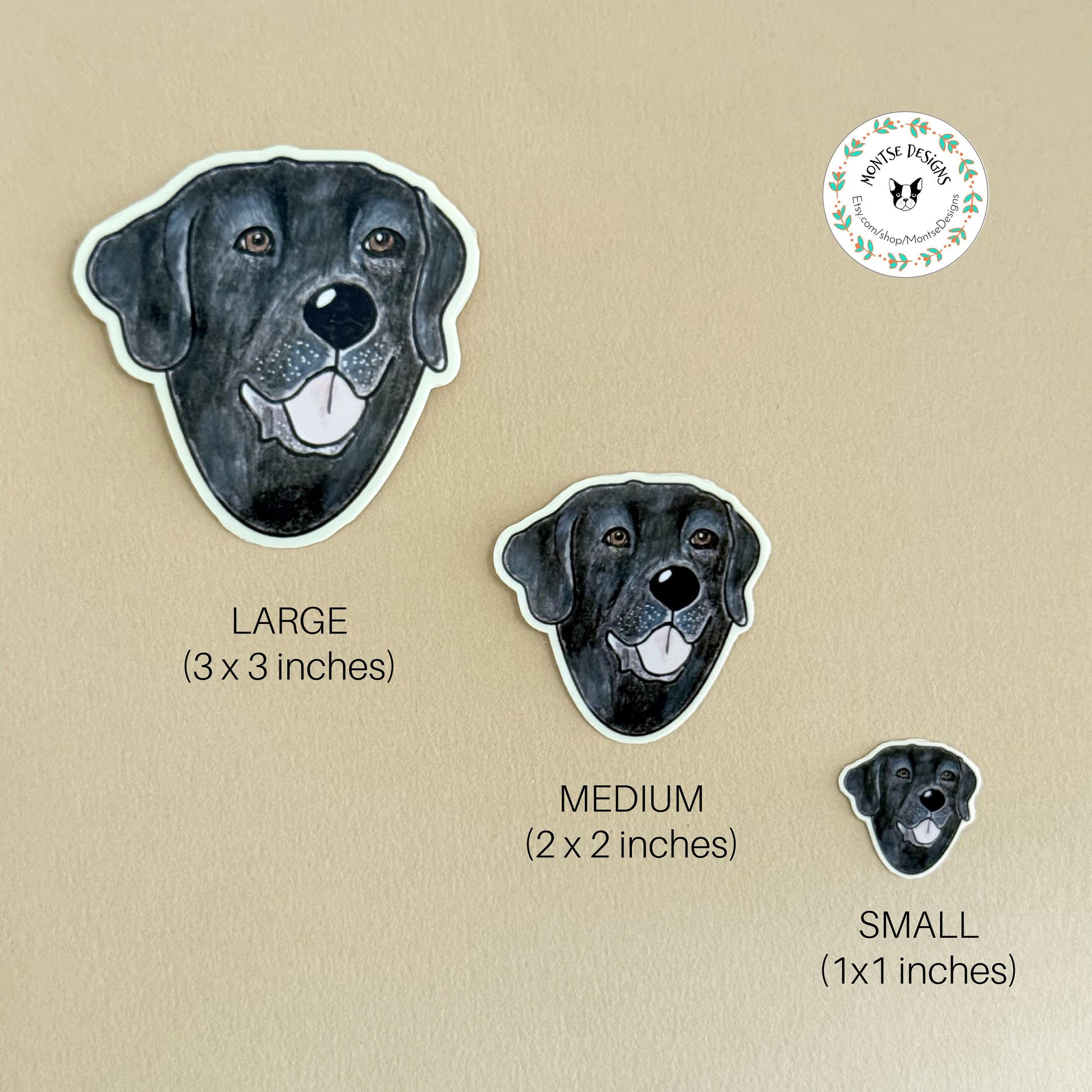 Black Lab Dog Sticker: Hand-Drawn Vinyl Decal with Bow Tie