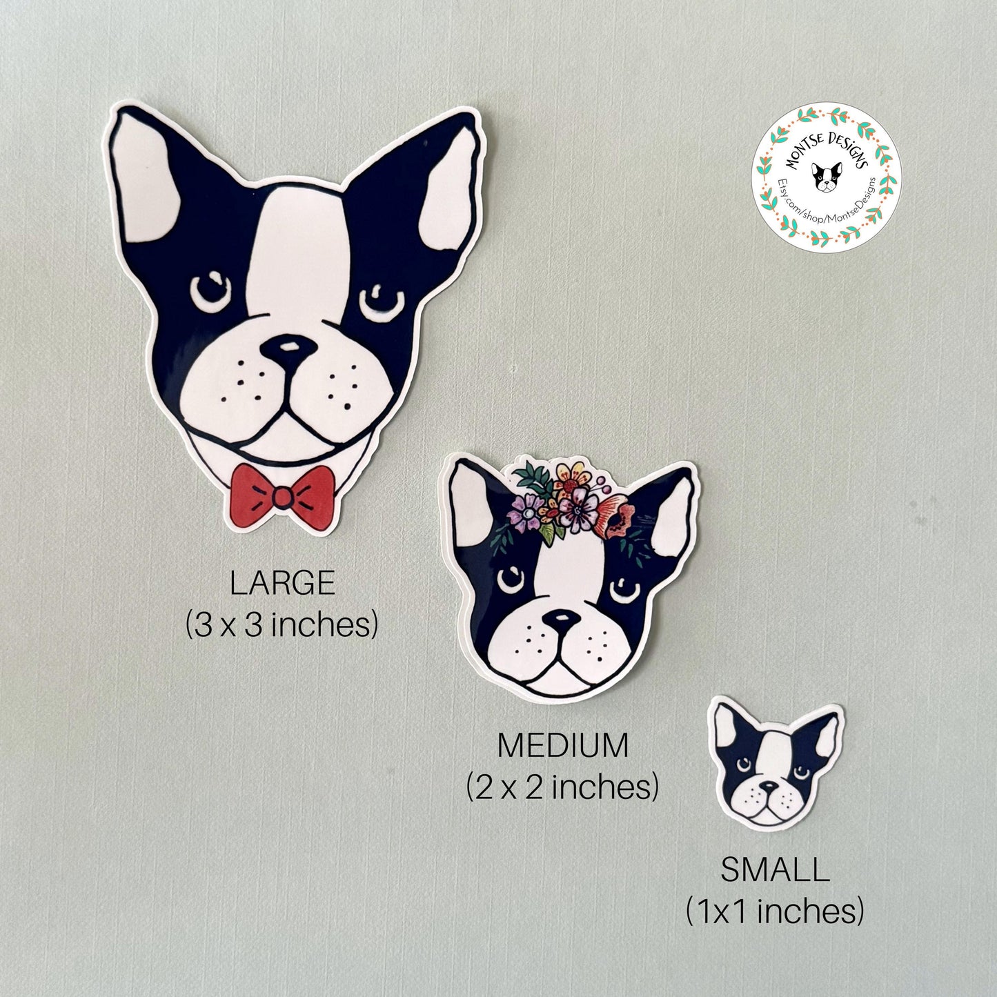 Boston Terrier Sticker: Hand-Drawn Vinyl Decal - Dog Lover Gift