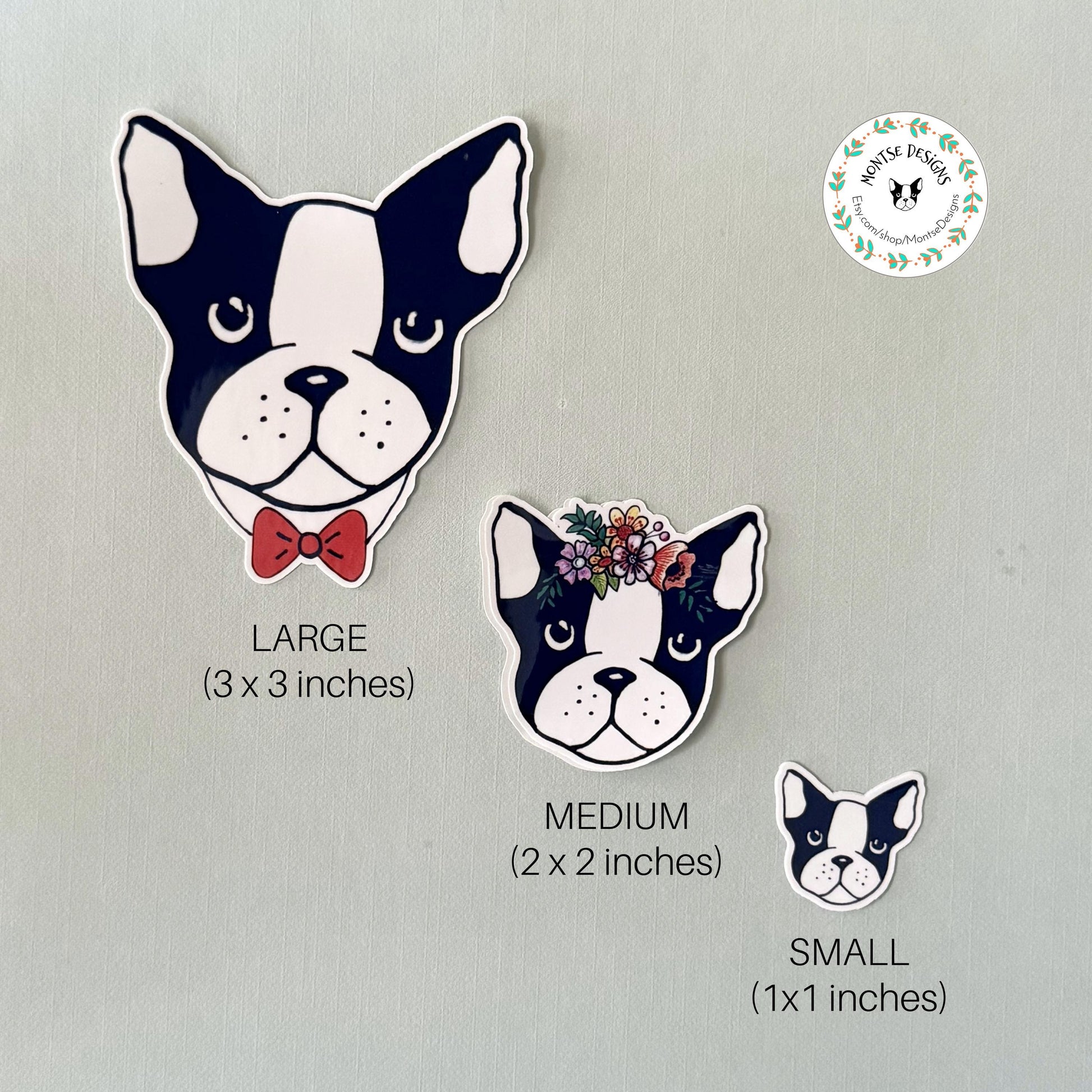 Boston Terrier Sticker: Hand-Drawn Vinyl Decal - Dog Lover Gift