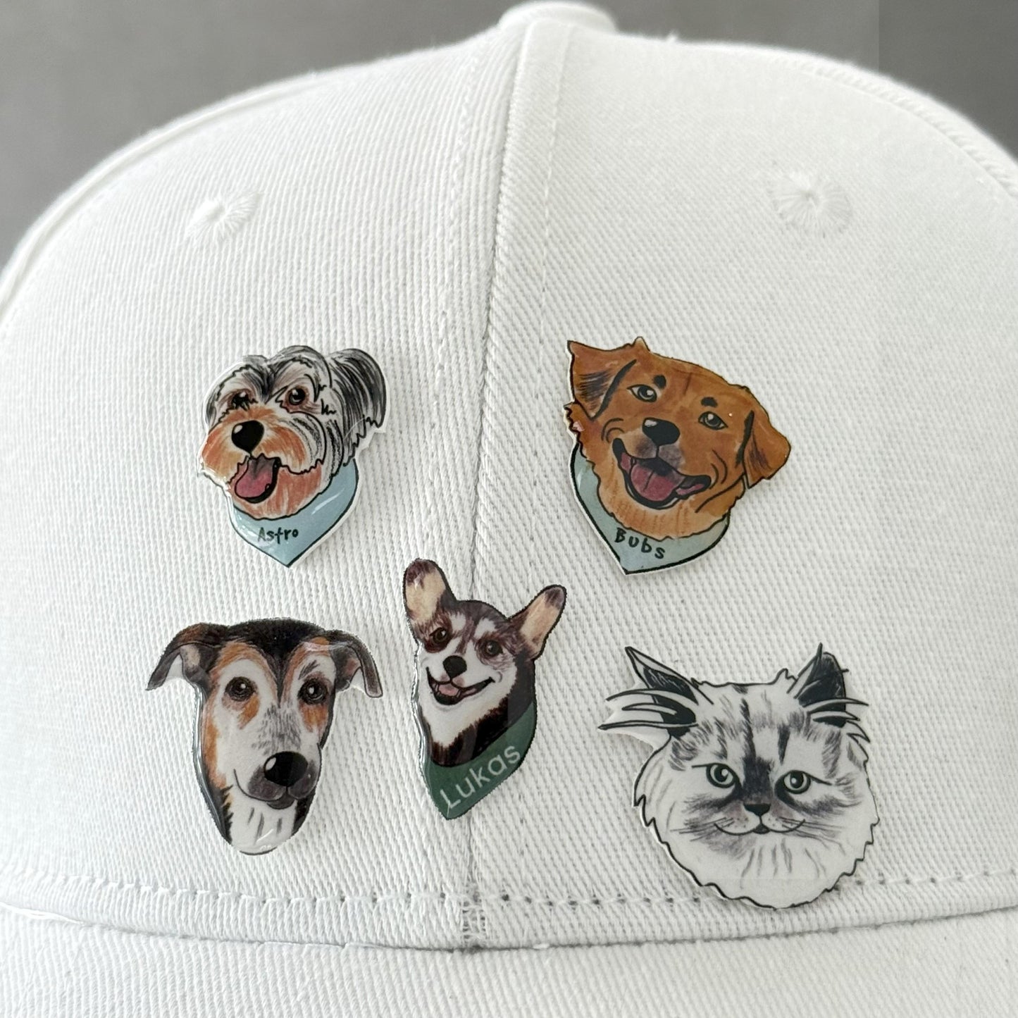 Custom Pet Portrait Pin: Personalized Dog Cat Memorial Gift