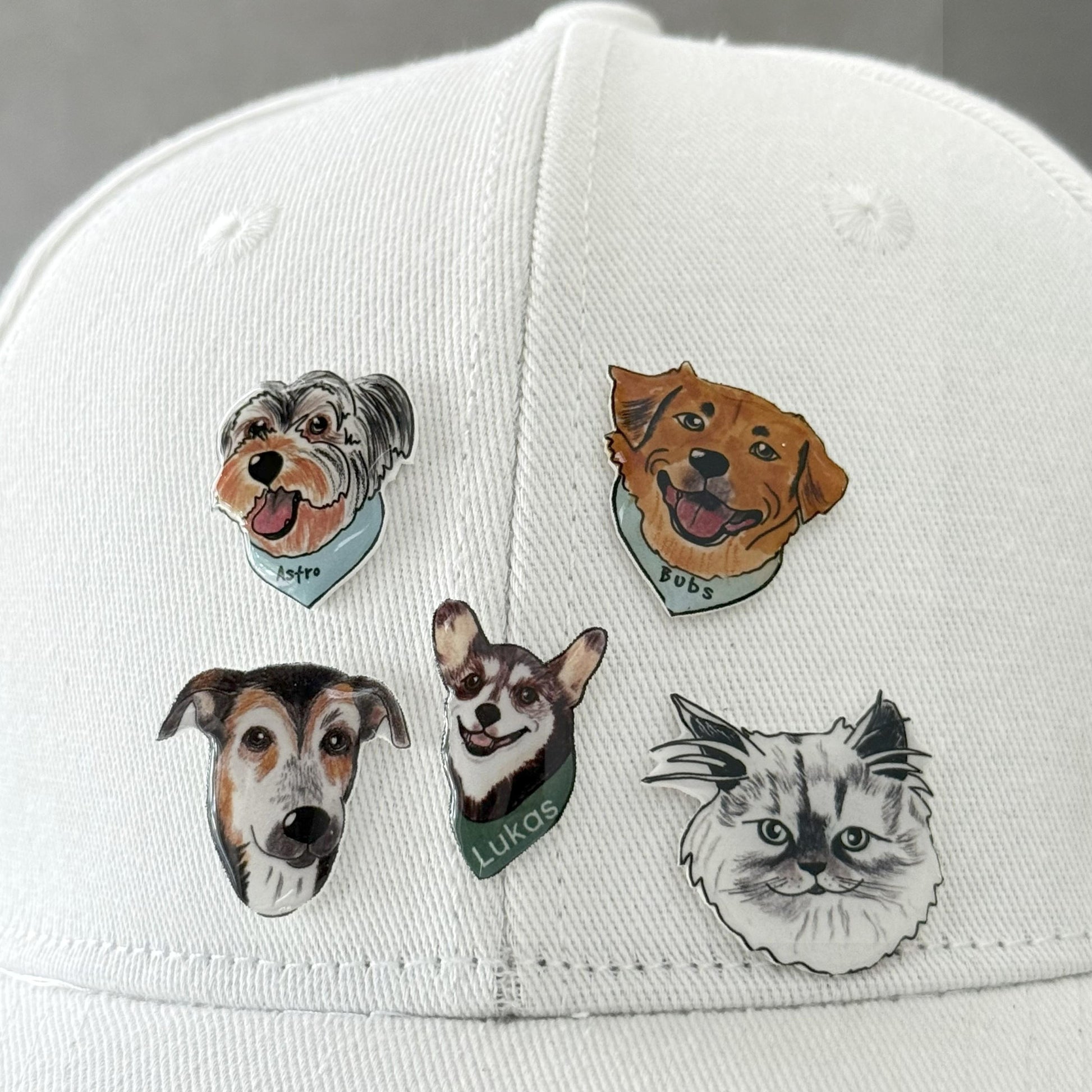 Custom Pet Portrait Pin: Personalized Dog Cat Memorial Gift