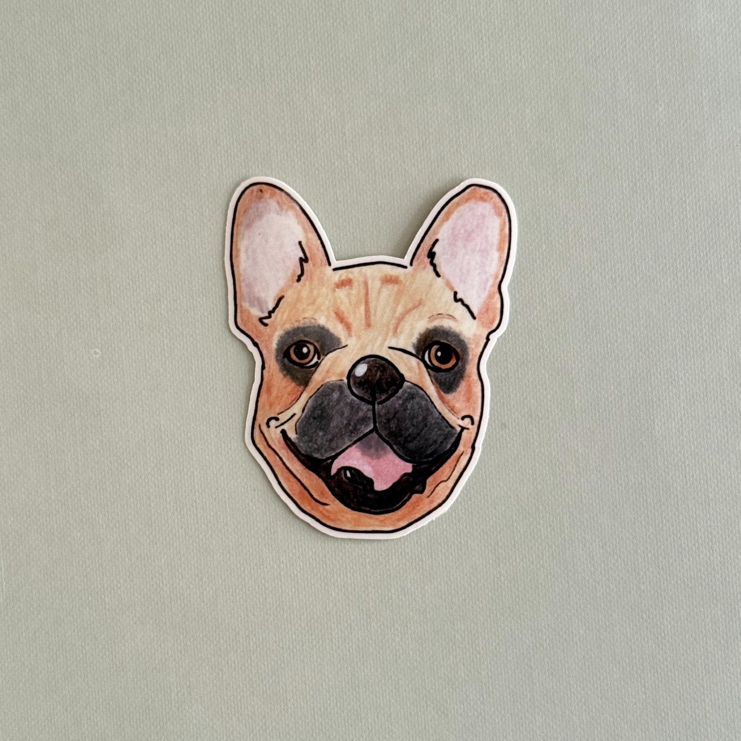 Brown Frenchie Dog Sticker: Vinyl Decal with Bow Tie or Nurse Cap