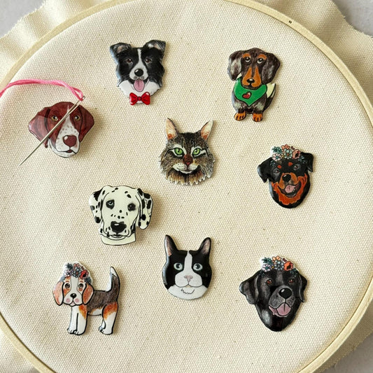Personalized Dog Needle Minder Magnet: Custom Pet sewing Tool
