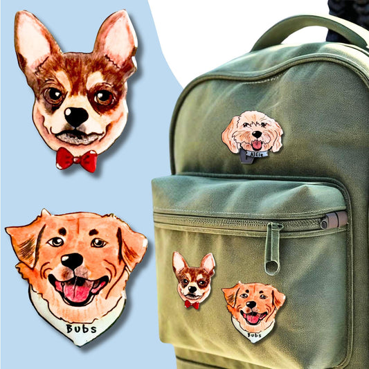 Custom Pet Portrait Pin:  Hand made  Dog or Cat Memorial Brooch