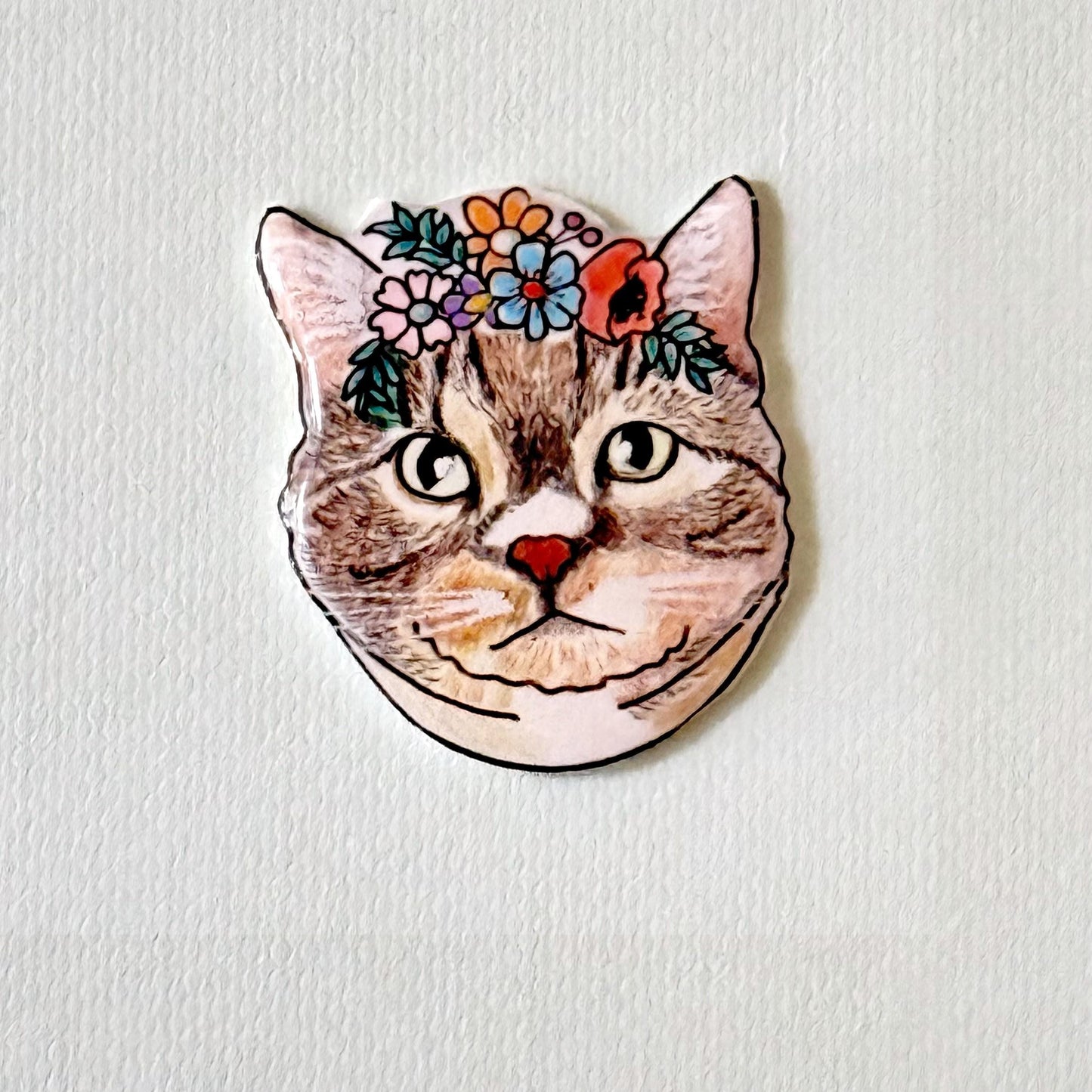 Custom Pet Portrait Pin:  Hand made  Dog or Cat Memorial Brooch