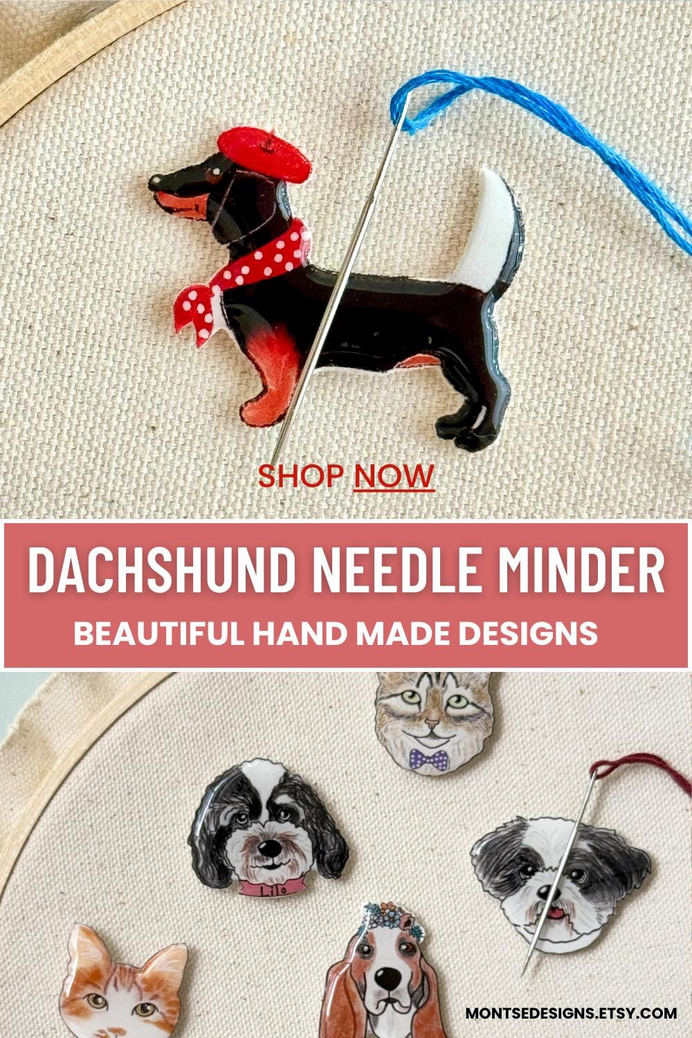Dachshund Needle Minder Magnet: Personalized Dog Sewing Keeper