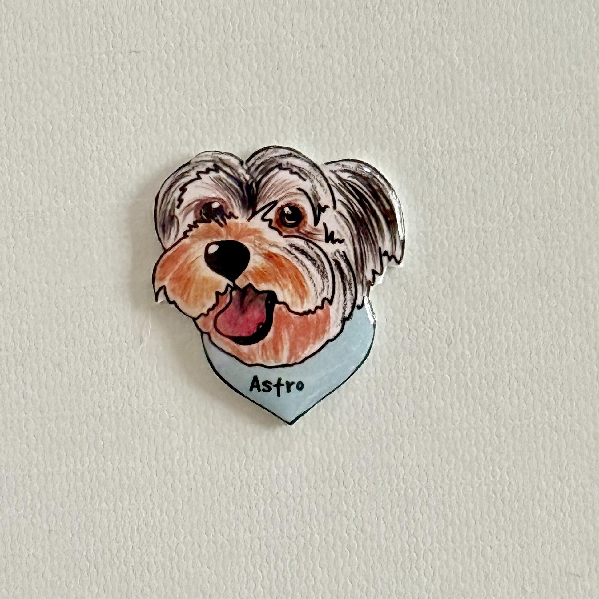 Custom Pet Portrait Pin: Hand made Dog & Cat Lapel Pin