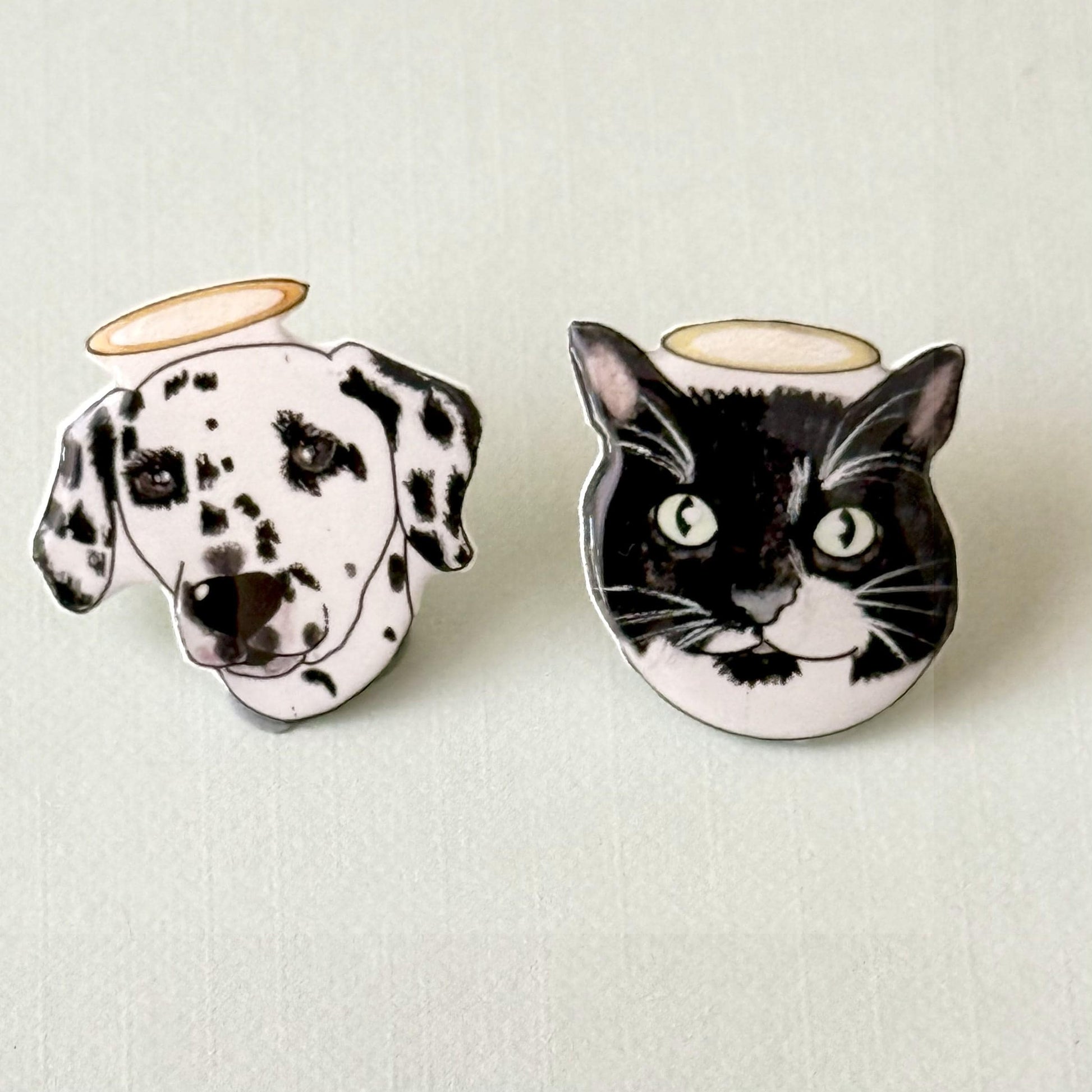 Custom Pet Portrait Pin: Personalized Dog Cat Memorial Gift