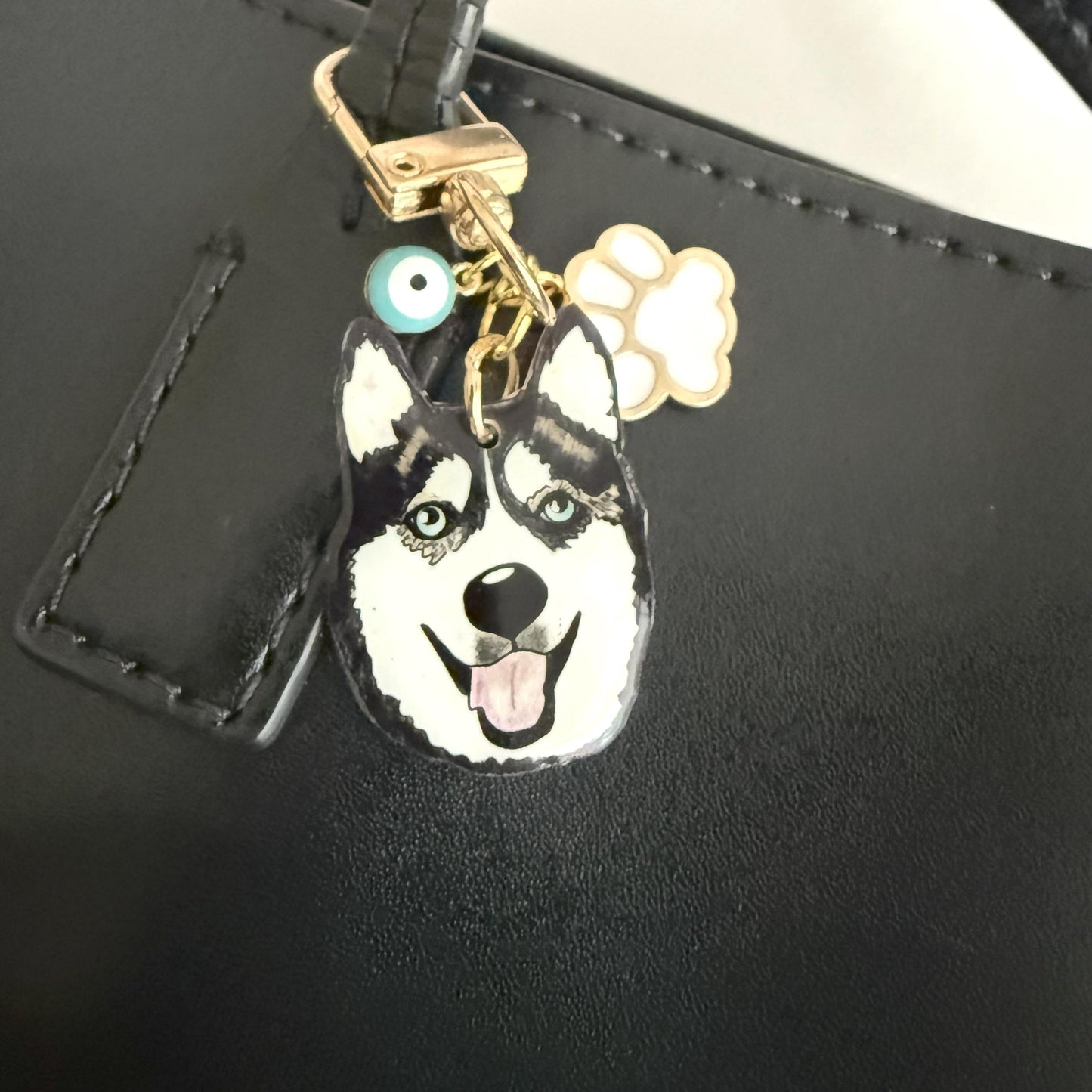 Custom Pet Portrait Short Keychain: Dog Illustration, Initial Charm, Pet Memorial Gift