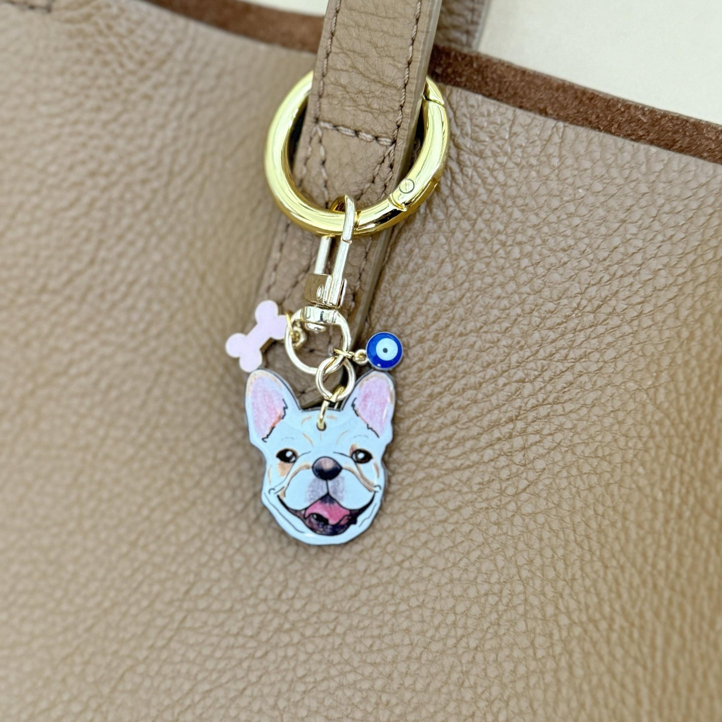 Custom Pet Portrait Short Keychain: Dog Illustration, Initial Charm, Pet Memorial Gift