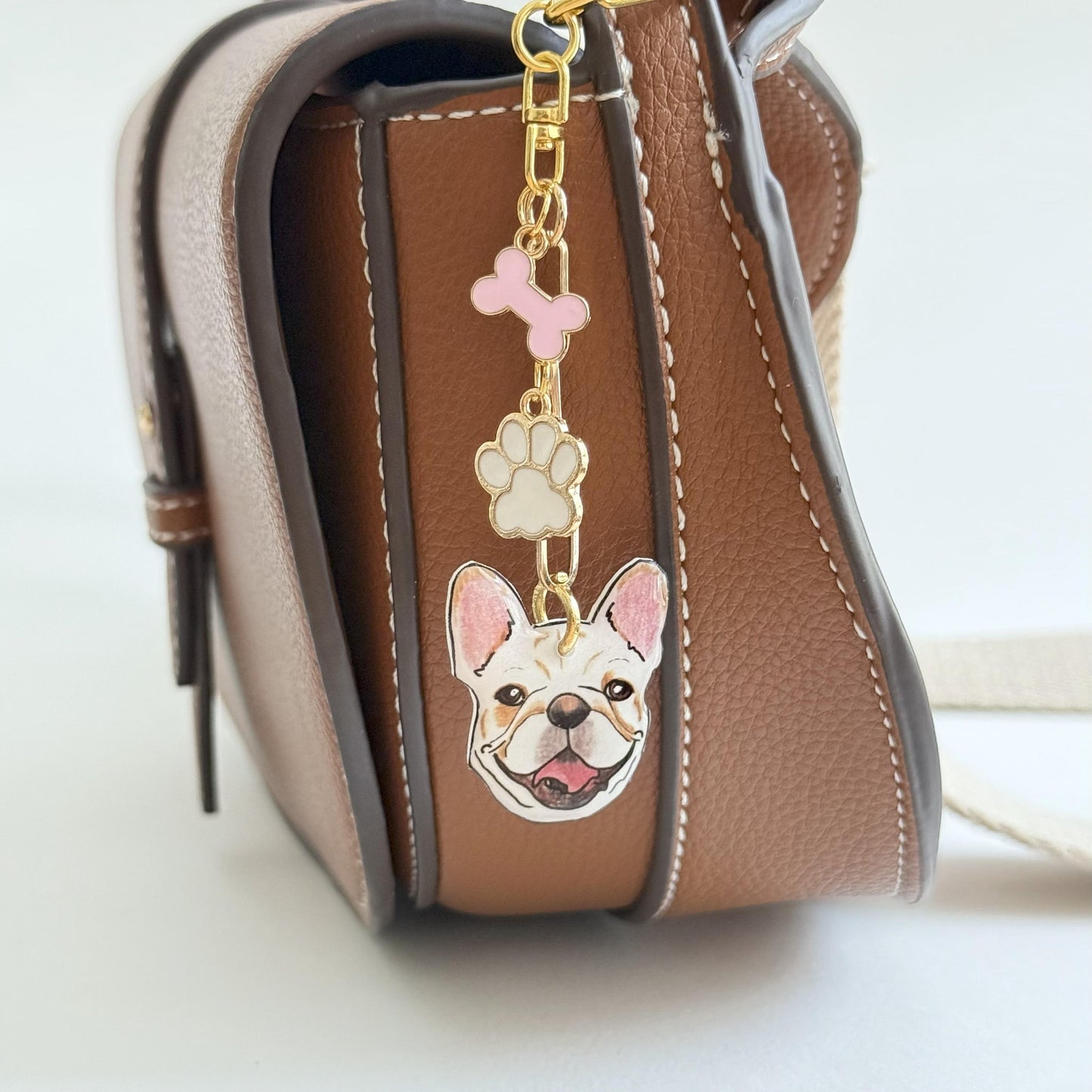 Personalized Pet Portrait Keychain: Custom Dog Illustration Charm, Pet Memorial Gift