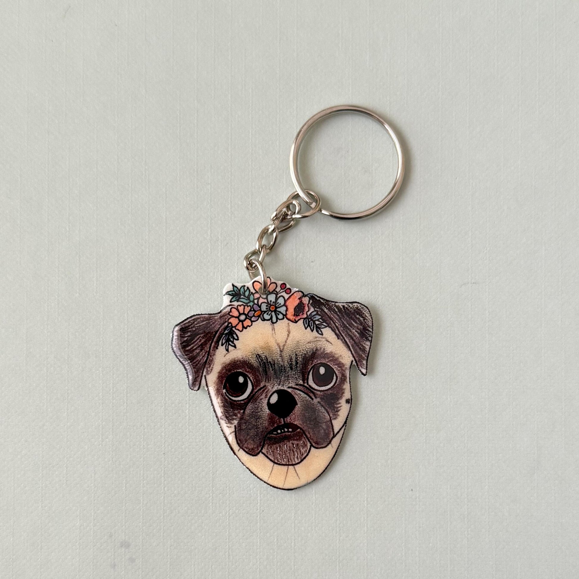 Grey Cat Keychain: Pet Lover Gift with Charm